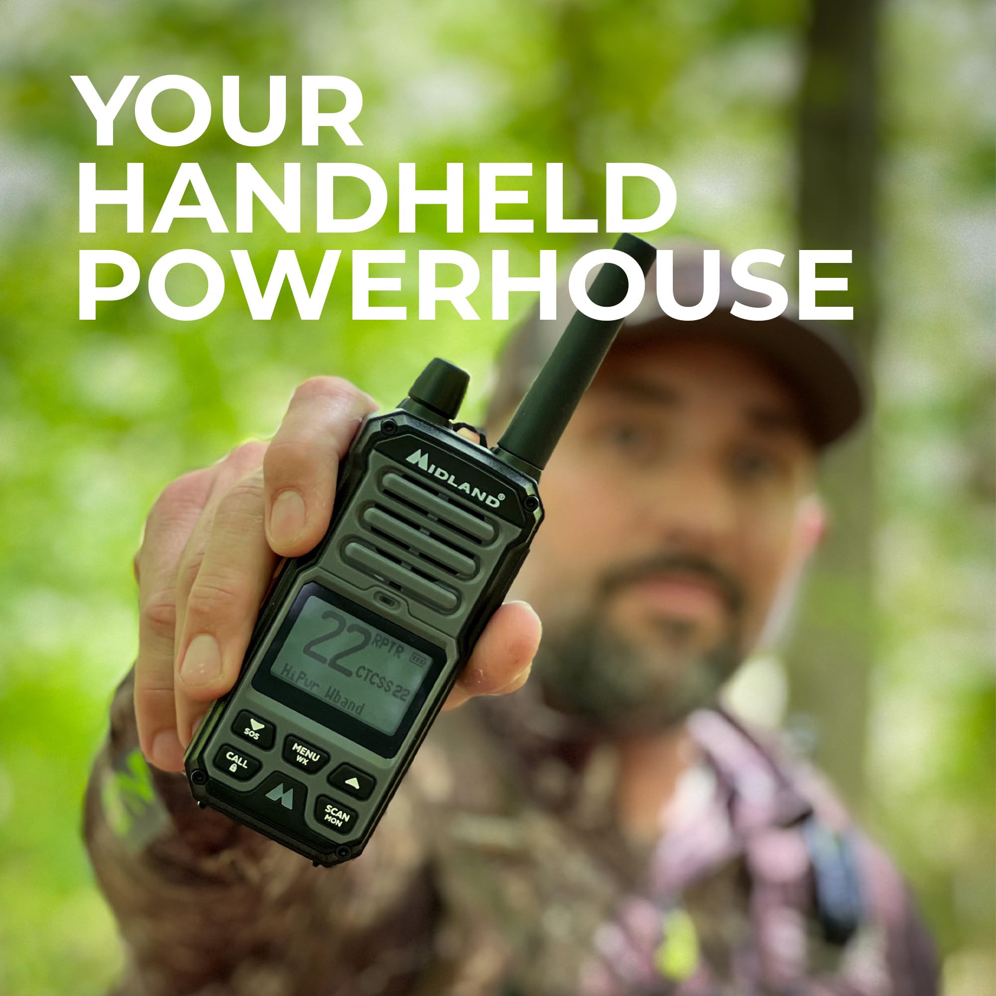Midland Gxt67 Pro Gmrs Radio   Two Way Midland Walkie Talkie   Repeater Capable, Ip67 Waterproof, Active Noise Canceling, Hands