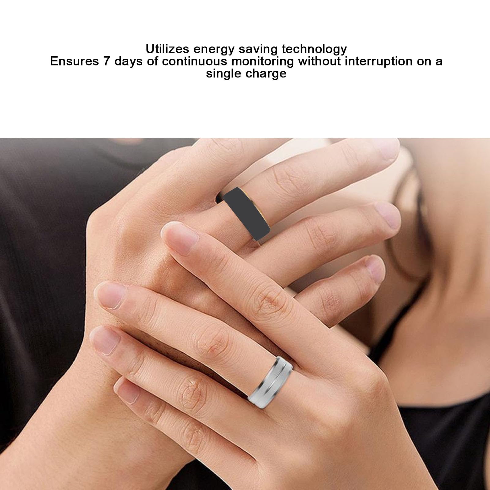 Depisuta Smart Ring Health Tracker, Ip68 Waterproof Bluetooth Smart Health Ring Fitness Sleep Tracker, 7 Days Battery Life Recha