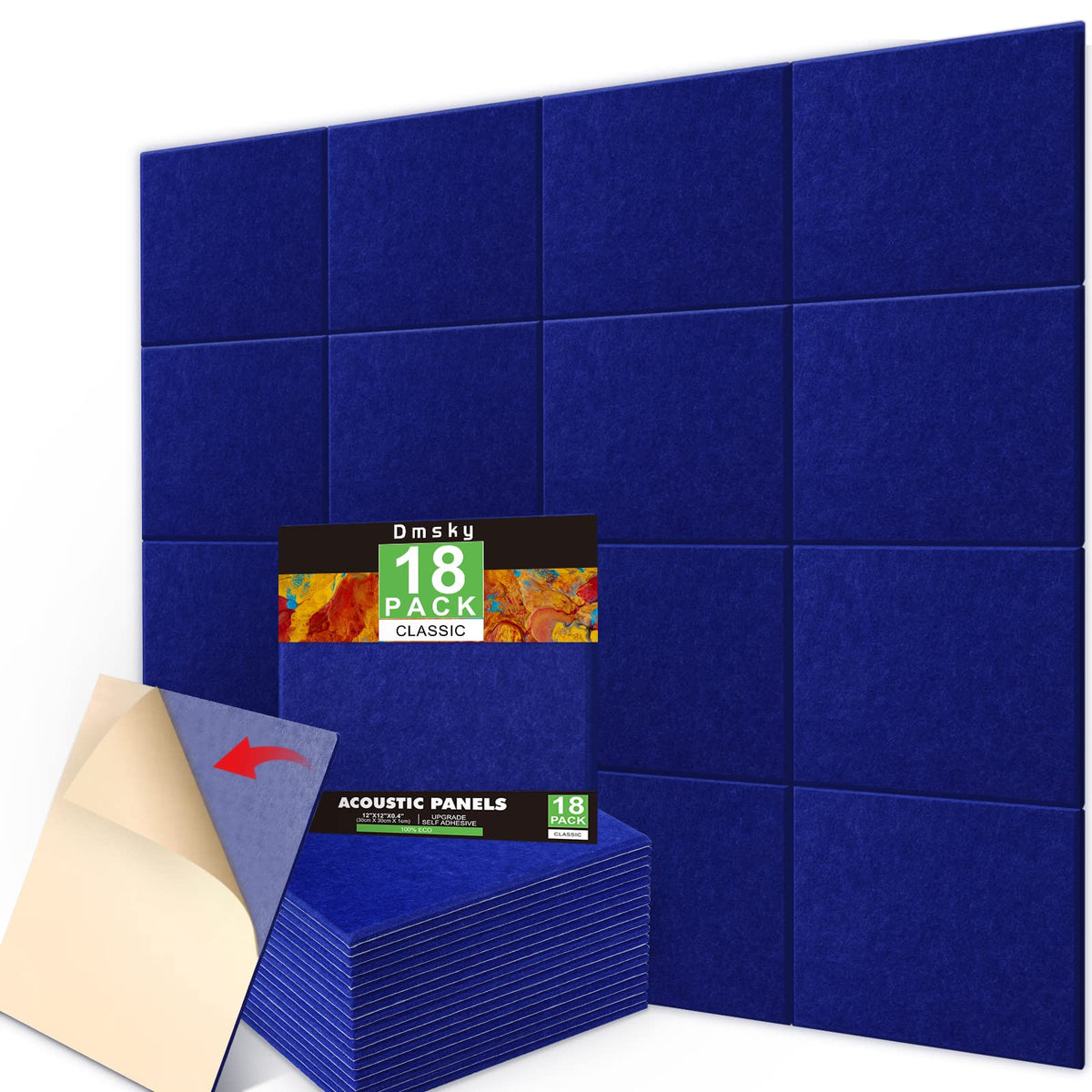 18 Pack Acoustic Panels Sound Absorbing Panels 12''X12''X 0.4''Soundproof Wall Panels Wall Decoration Sound Deadening Panels Hig