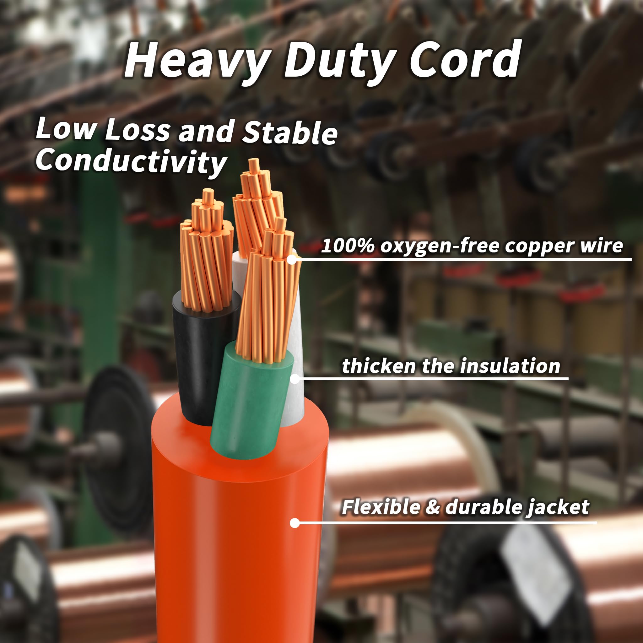 Plugsaf 6 Ft 2 Pack 12/3 Gauge Heavy Duty Outdoor Extension Cord Waterproof With Lighted, Flexible Cold Weather 3 Prong Electric