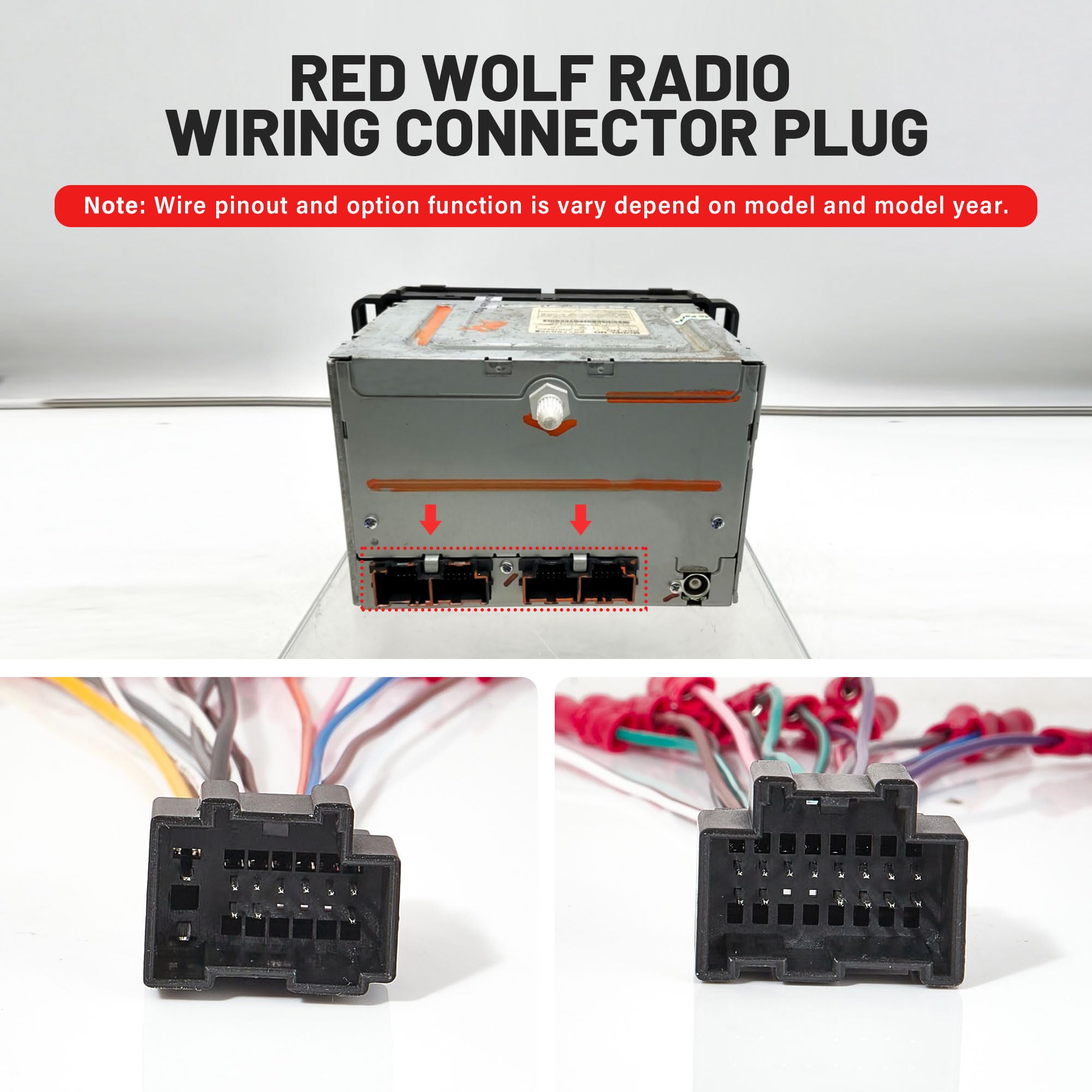 Red Wolf Car Aftermarket Radio Stereo Wiring Harness Adapter Connector Compatible With 2006 2013 Chevy Gmc Express Savana Buick