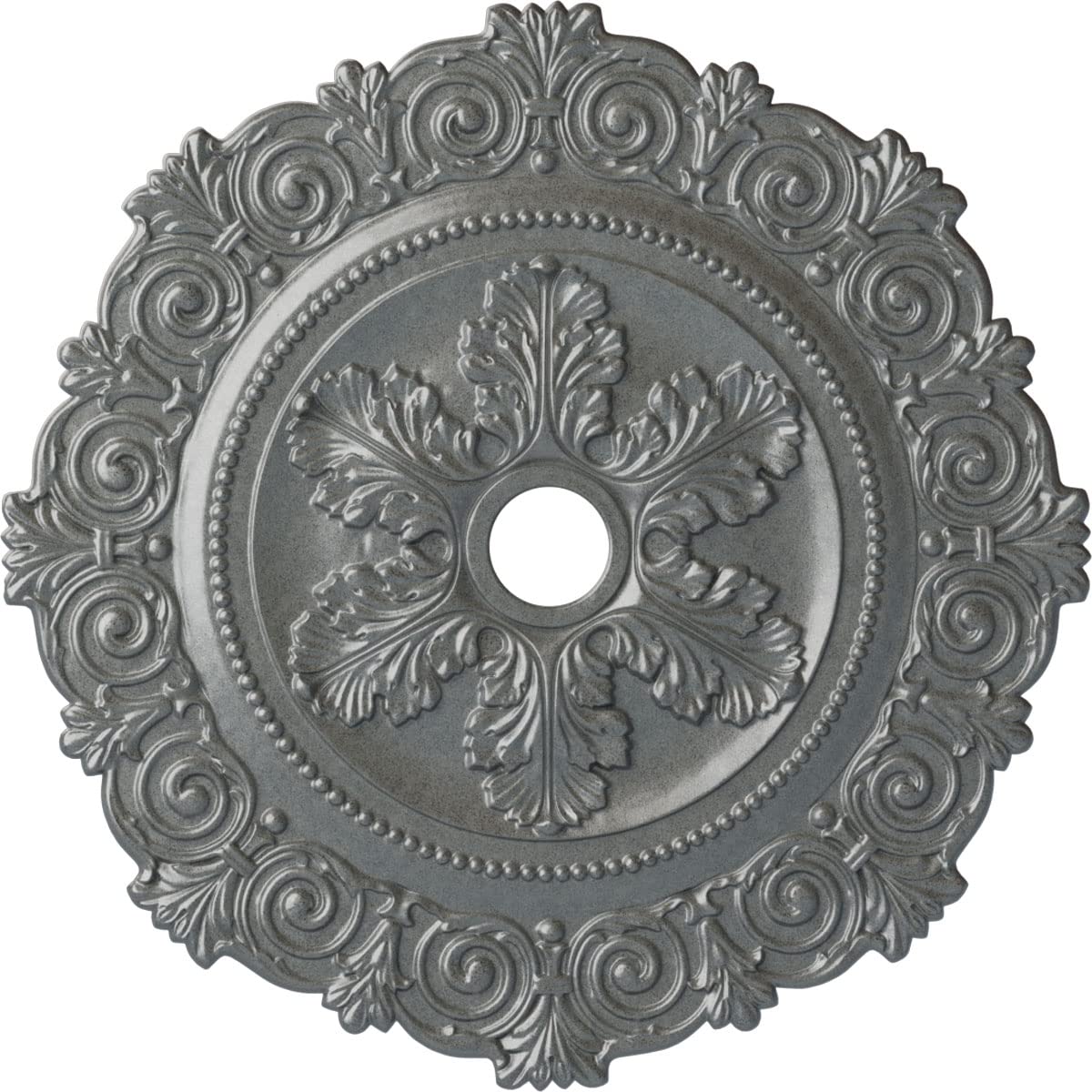 Ekena Millwork CM33SCPLS Scroll Medallion Ceiling Medallion, Platinum, 33 1/4OD x 3 5/8ID x 1P