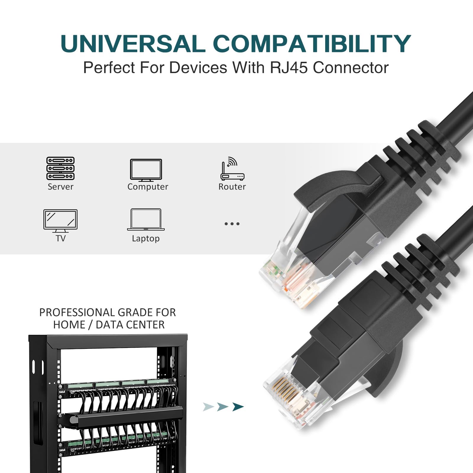 Ercielook Ethernet Cable 1 Ft 10 Pack   Cat 6 High Speed Network Cable With Rj45 Connectors, Short Patch Cable For Patch Panel, Switch