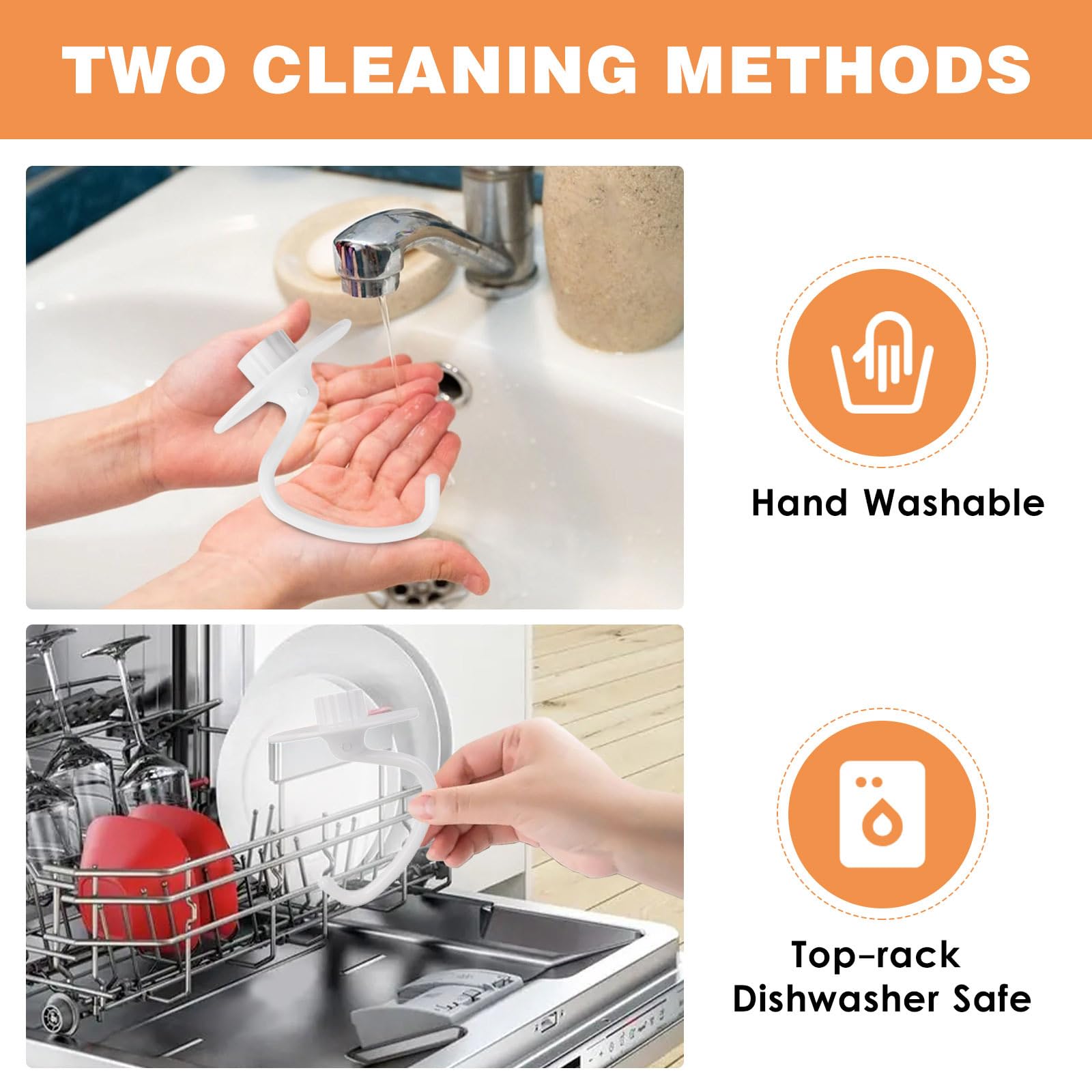 K45Dh Coated Dough Hook For Kitchenaid Mixer, Accessories And Attachments For K45 K45Ss Ksm90 Ksm150 Fits Kitchen Aid Tilt Head