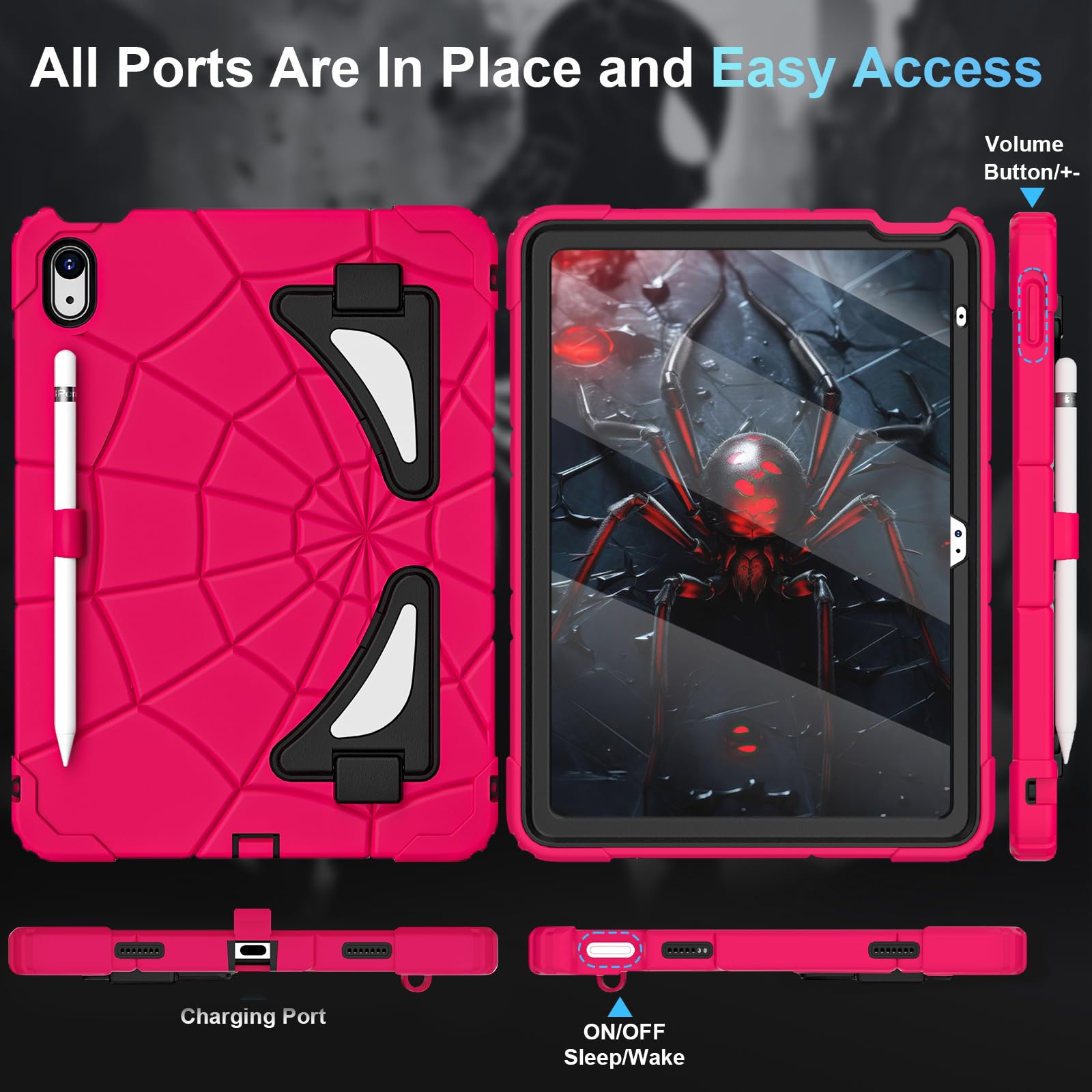 Auizotl Case For Ipad 10Th Generation Case 10.9 Inch,Kids Friendly 10Th Generation Ipad Case With Screen Protector Shoulder Stra