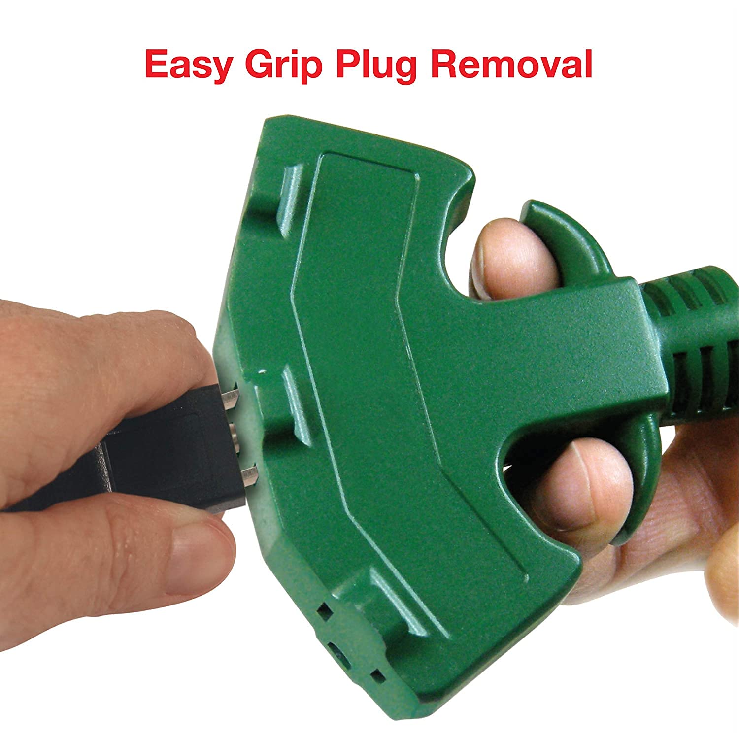 Clear Power 16 Gauge 3Prong Cords (3 Outlets, Green, 8 Ft)