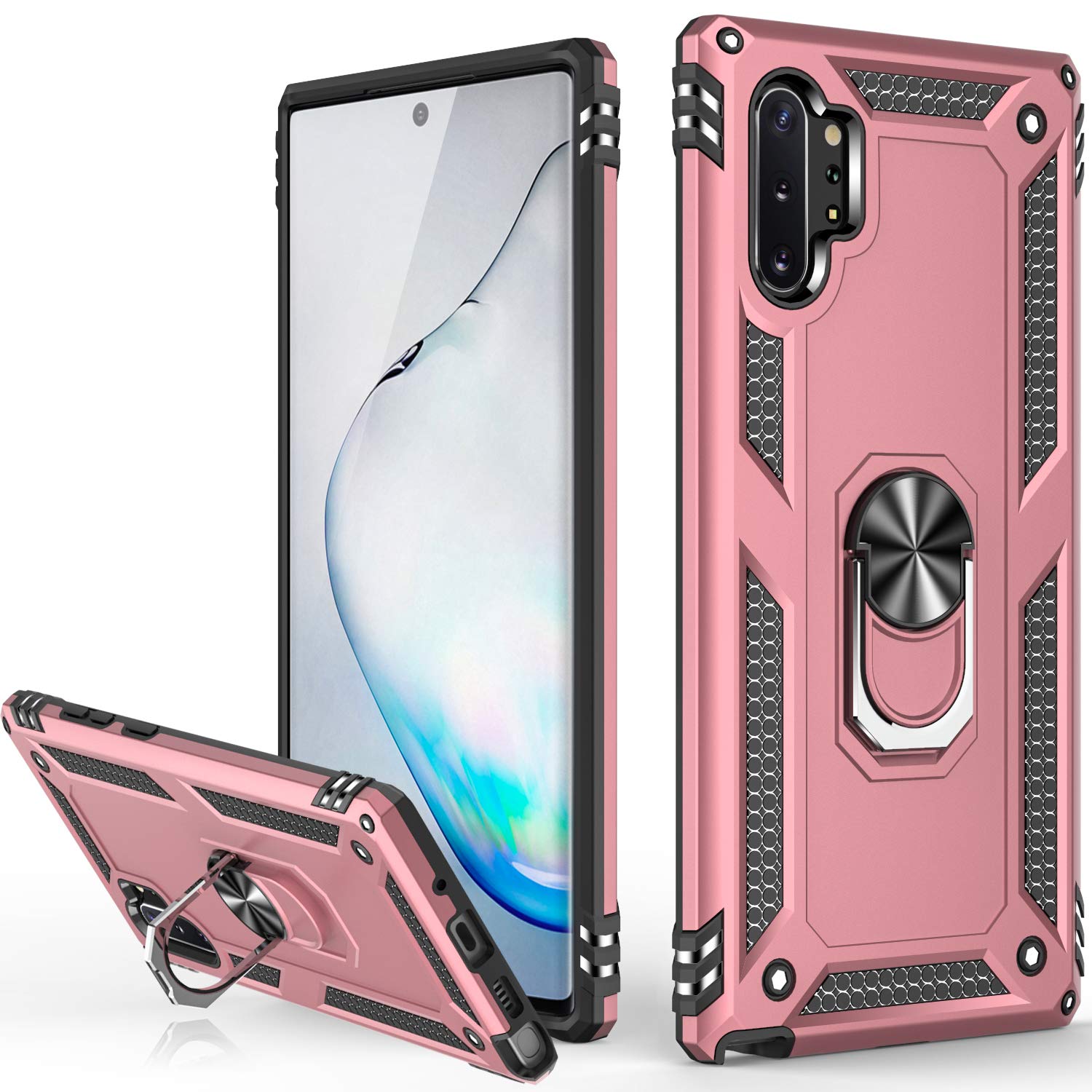 Lumarke Galaxy Note 10+ Plus Case,Pass 16Ft. Drop Test Military Grade Heavy Duty Cover With Magnetic Ring Kickstand,Protective P