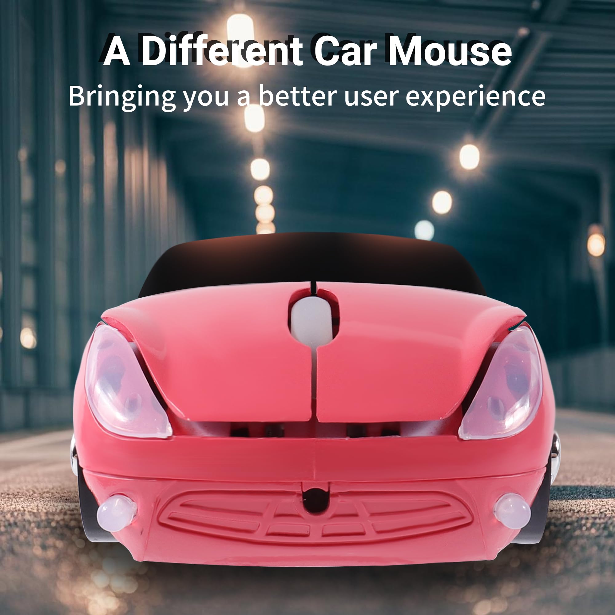 Elec Space Wireless Mouse, Cool 3D Sports Car Shape Ergonomic Optical Mice, Mini Mouse For Kids, Computer Mouse For Laptop Pc Wi