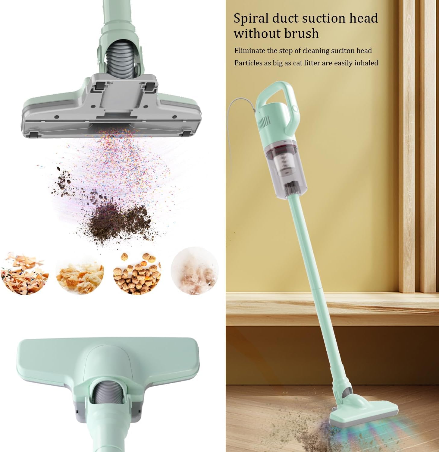 Keromee Stick Vacuum Cleaner, Corded Handheld Vacuum Cleaner Mini Electric Broom For Pet Hair Hardwood Floor Cat Litter Cleaning