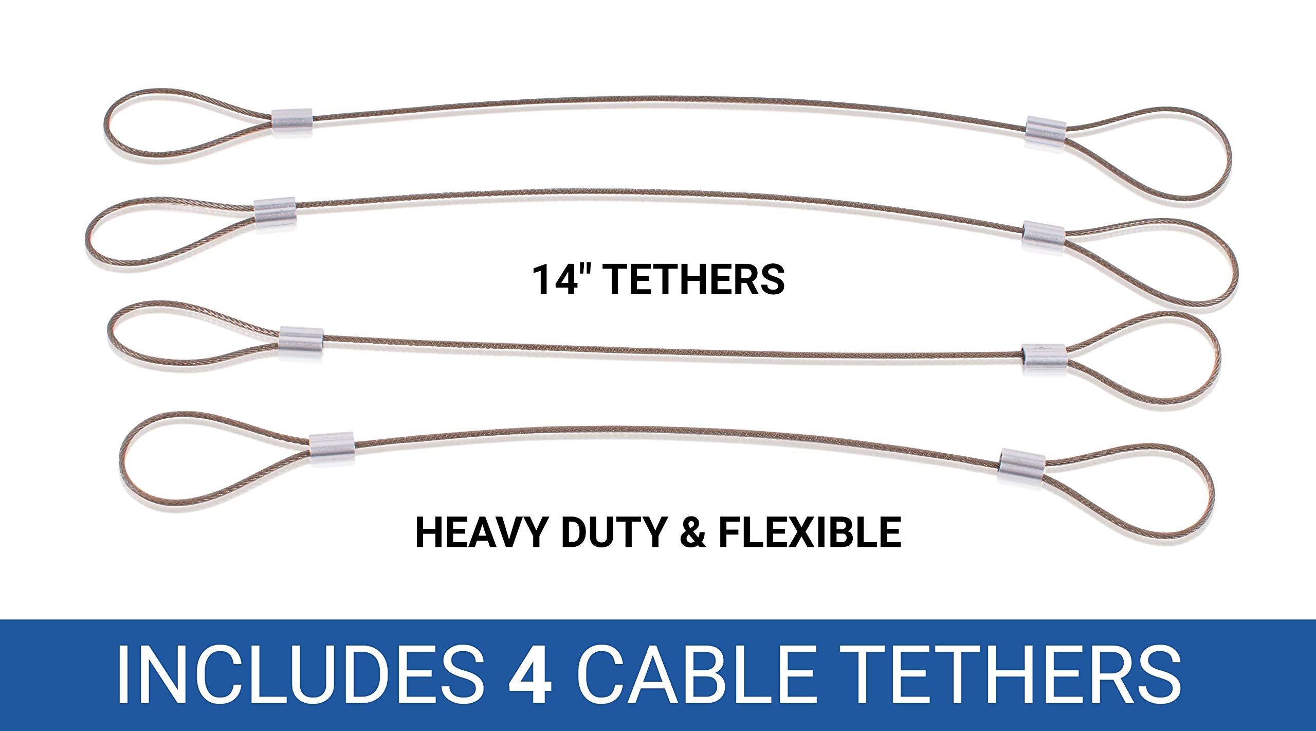 Universal Cabletether   Cable Tethers (4 Pack)   Adjustable, Pre Assembled, Secure Conference Display Adapters, Mac Adapters, Vga Adapters