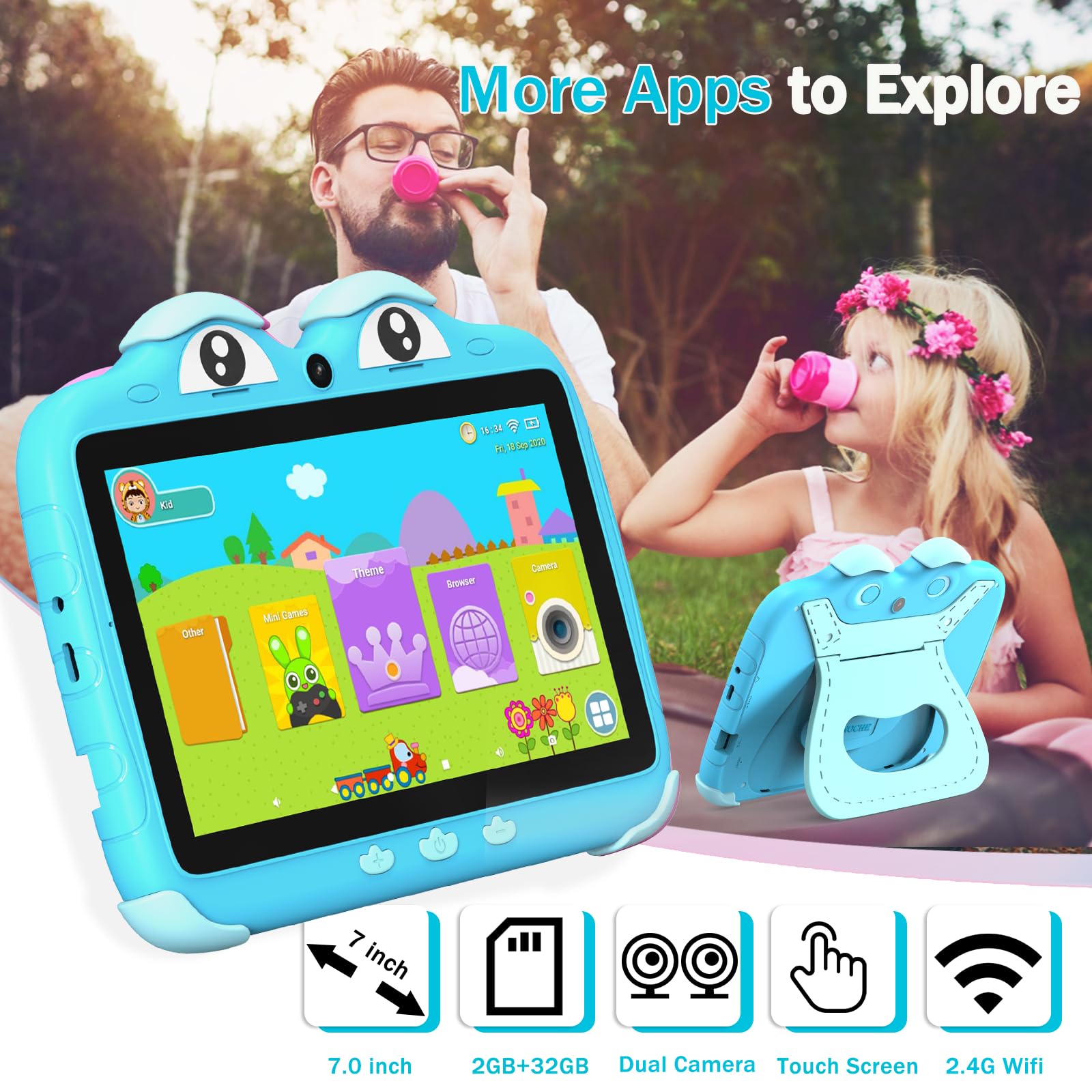 Kids Tablet For Kids 7 Inch Toddler Tablet For Toddlers Android Kids Tablets 32G Kids Tablets For Kids Wifi Children'S Tablet Wi