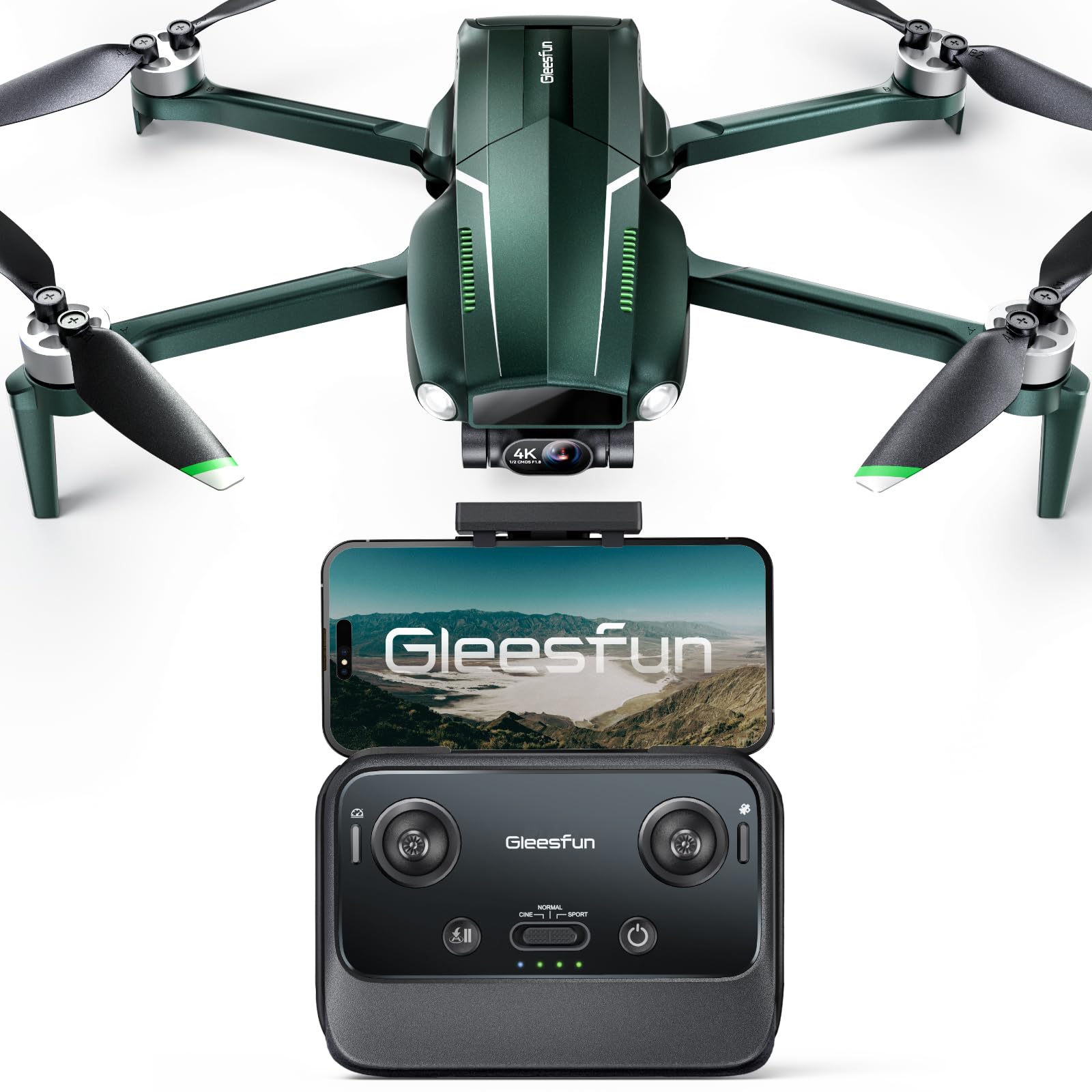 Gleesfun G11MINI Drones with Camera for Adults 4k, 60mins Flight Drone, 4k/25fps or 2.7k/50fps Video, Under 249g, GPS Auto Retur