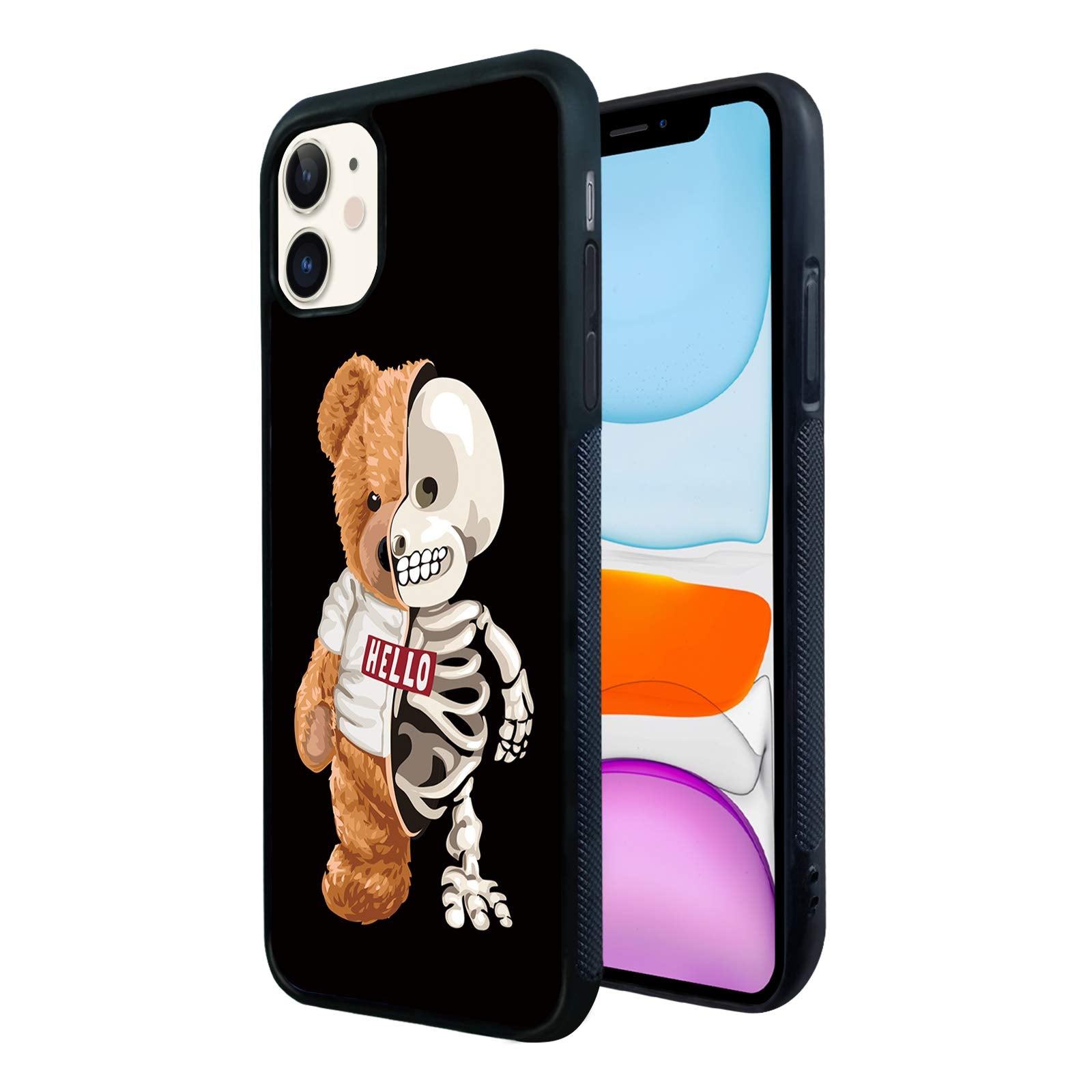Fanxi Baby Bear Phone Case Compatible With Iphone 11 6.1 Inch   Shockproof Protective Tpu Aluminum Cute Cool Pug Phone Case Desi