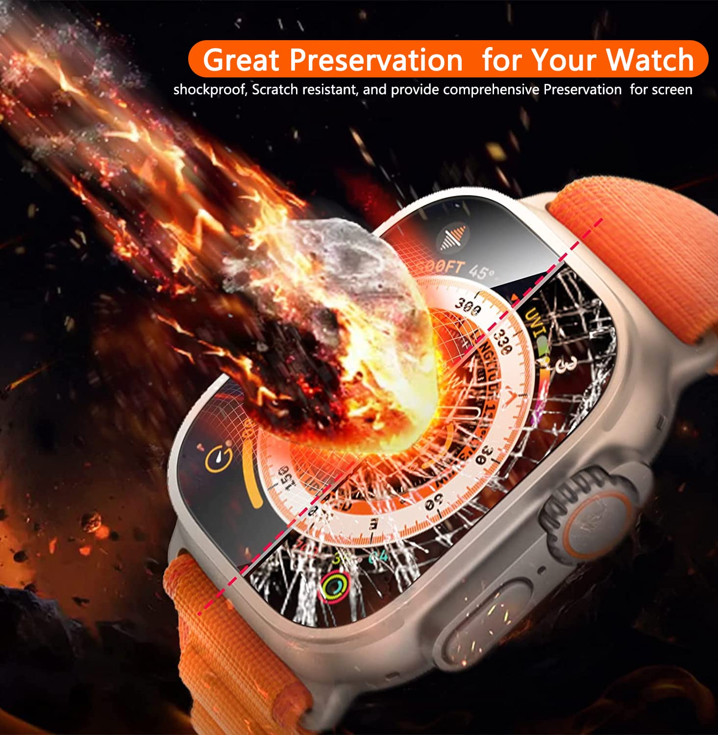 6 Pack Case With Tempered Glass Screen Protector For Apple Watch Ultra 2/Ultra 49Mm, Hasdon Ultra Thin Scratch Resistant Full Pr