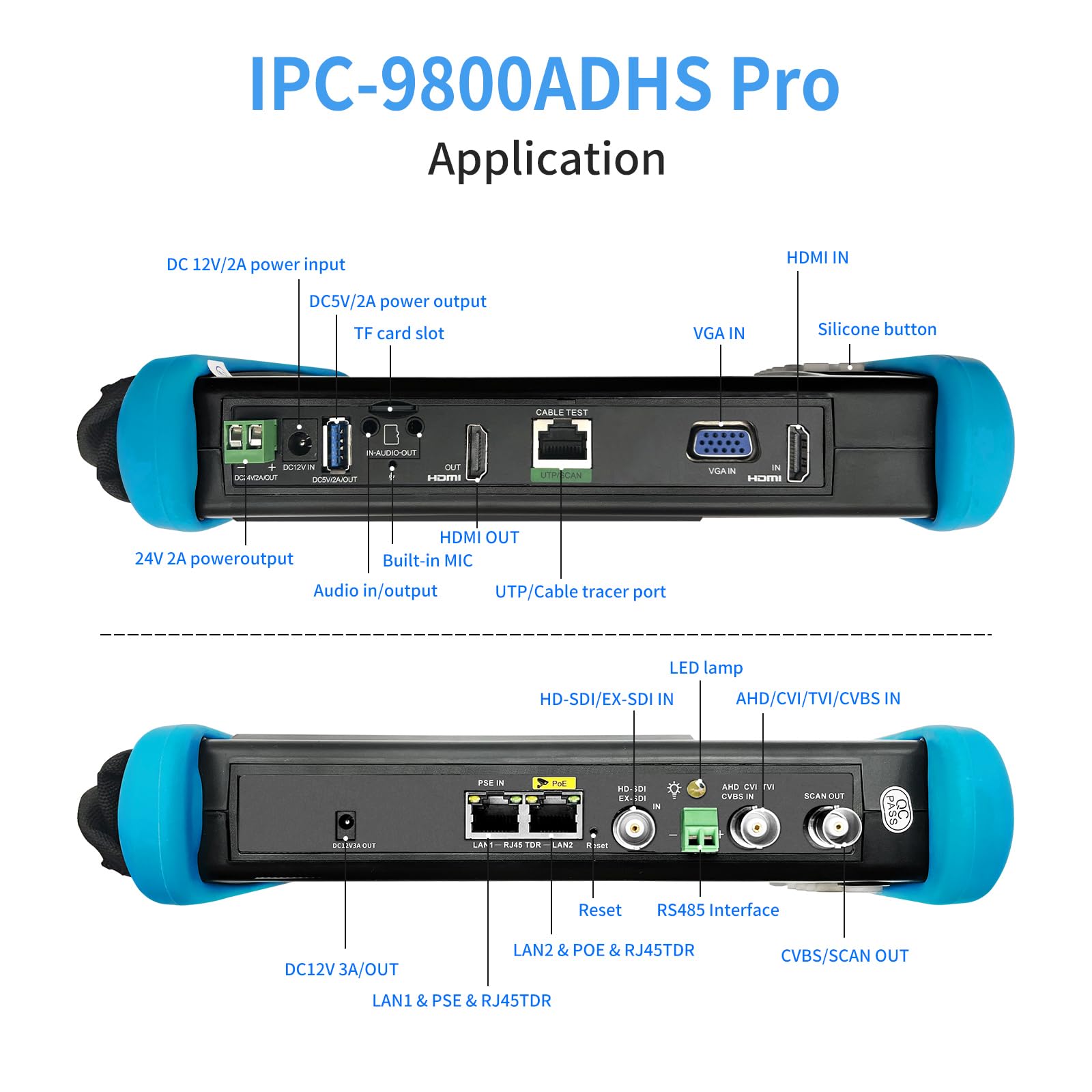 Rsrteng Cctv Camera Tester, 8K 32Mp Ip Camera Tester 8Mp Cvi Tvi Ahd Sdi Cvbs Camera Tester 7Inch Ips Touch Screen Cctv Tester S