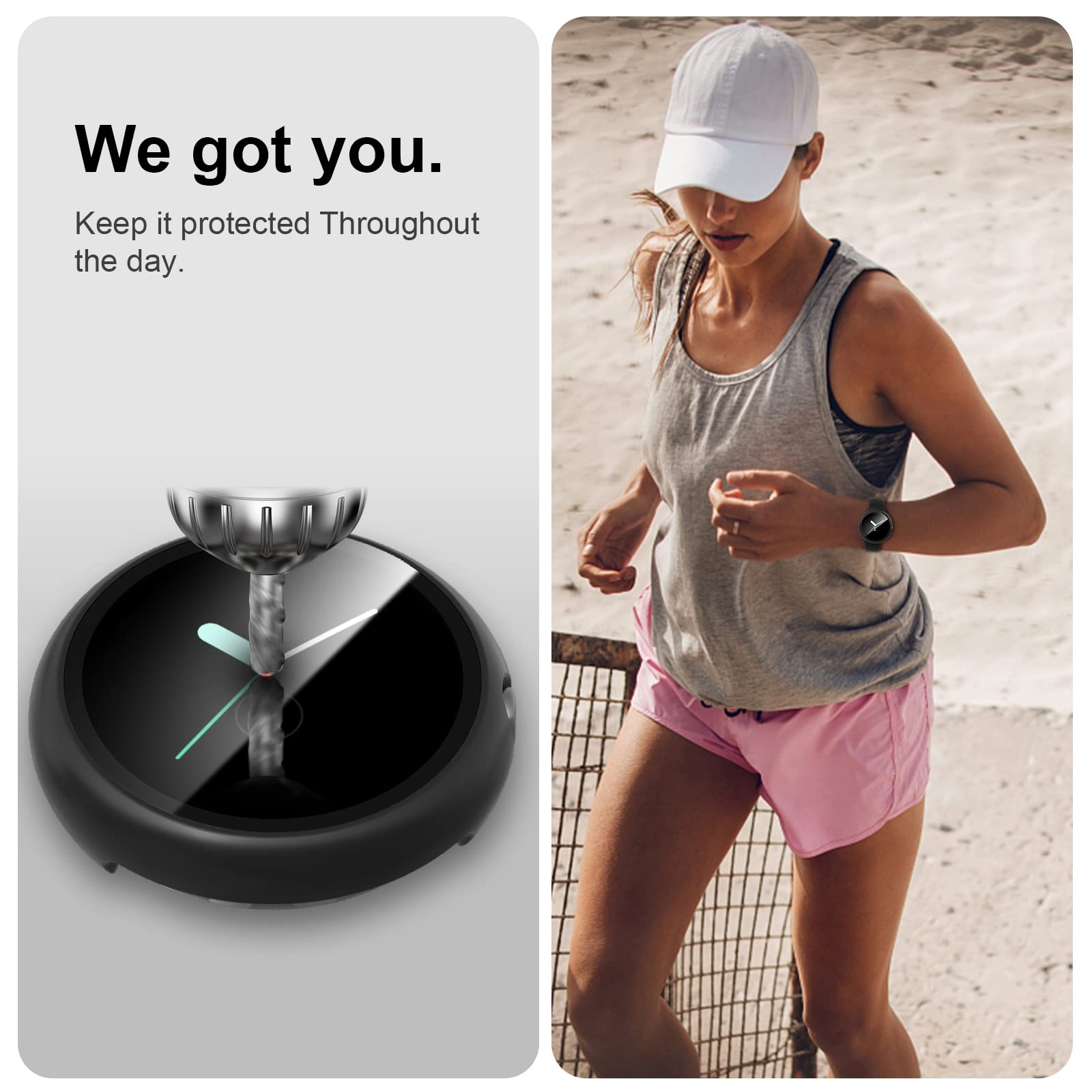 2 Pack For Google Pixel Watch 2(2023)/Pixel Watch Screen Protector Case,Jzk Overall Protective Case Cover Scratch Resistant Bump