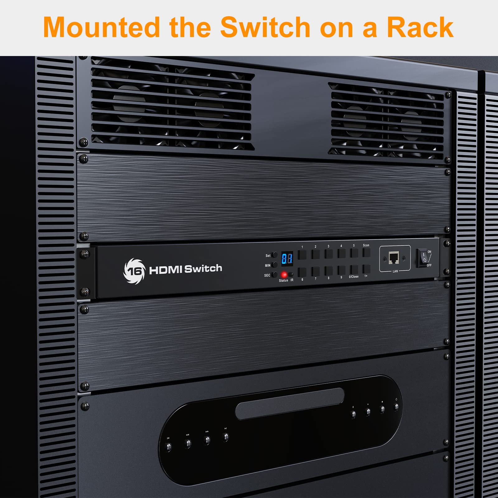 Tesmart 16  1 Hdmi Switch 16 In 1 Out 4K Hdmi Switcher With Ir Remote 4K@60Hz 16 Port Hdmi Switch Box Hdcp 2.2,Auto Switch,19-In