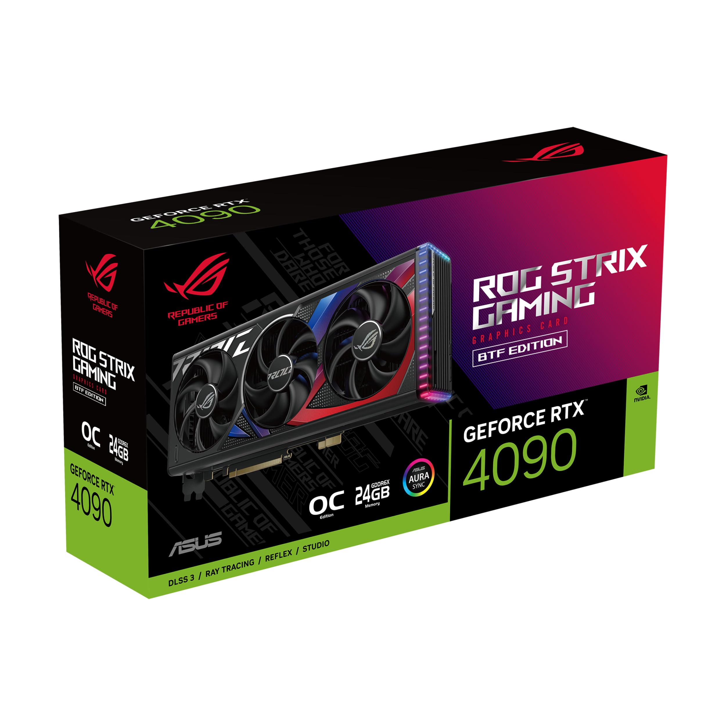 Asus Rog Strix Geforce Rtx 4090 Btf Oc Edition Gaming Graphics Card (Pcie 4.0, 24Gb Gddr6X, Exclusive To Btf Atx Motherboards