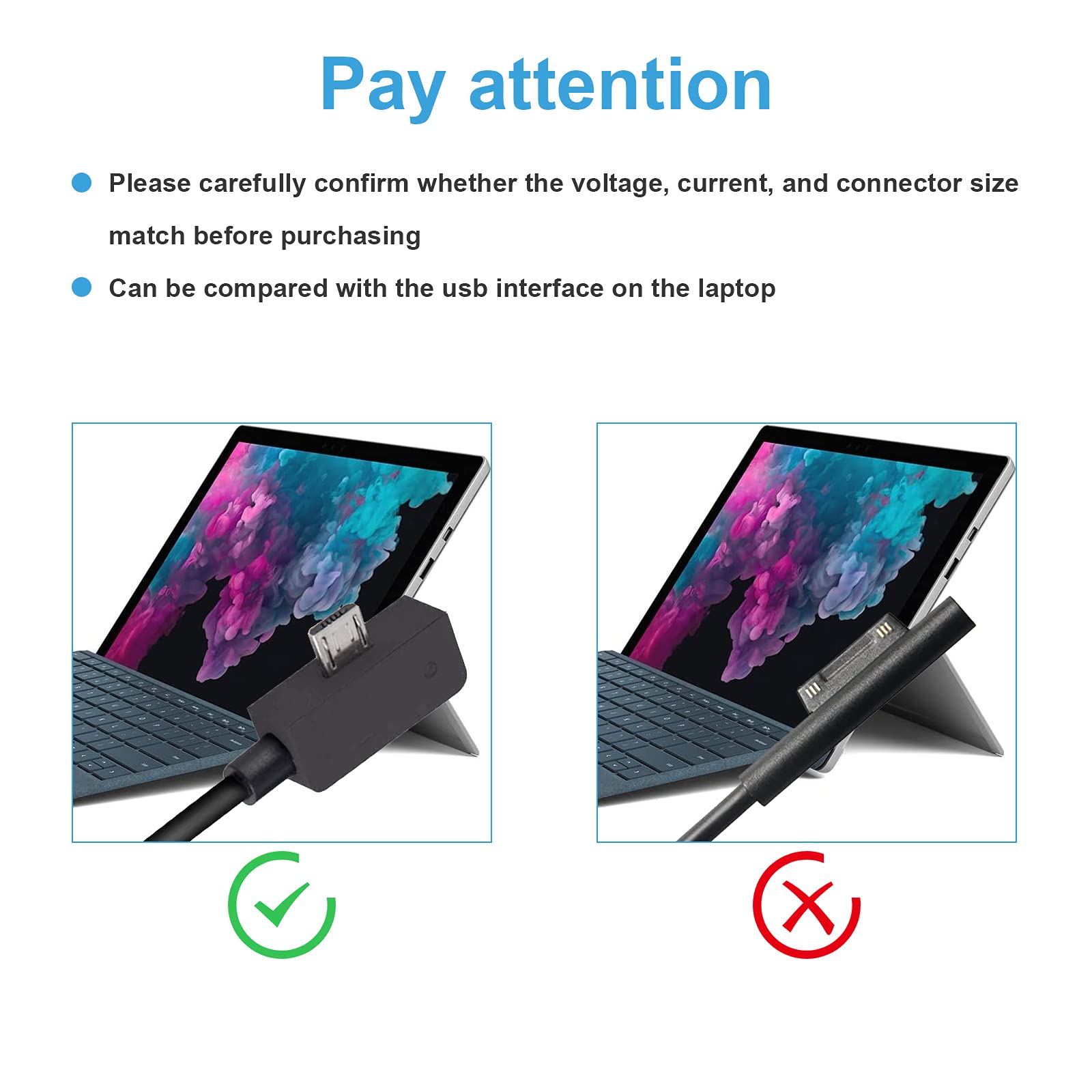 Fancy Buying 13W 5.2V 2.5A Surface 3 Charger Ac Power Adapter For Microsoft Surface 3, Model 1623 1624 1645 Tablet With Usb Charging + Charger Cord(Not Compatible With Surface3 Pro)