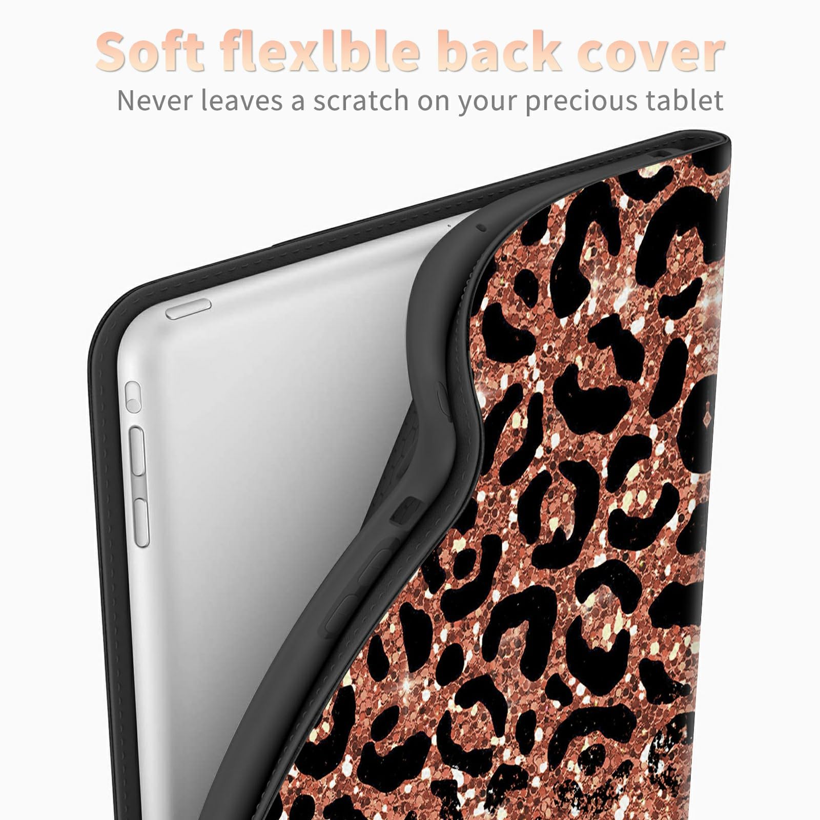 Leopard Glitter Case For All New Kindle Fire Hd 10 & 10 Plus Tablet (11Th Generation, 2021 Release), Pu Leather Folding Stand Co