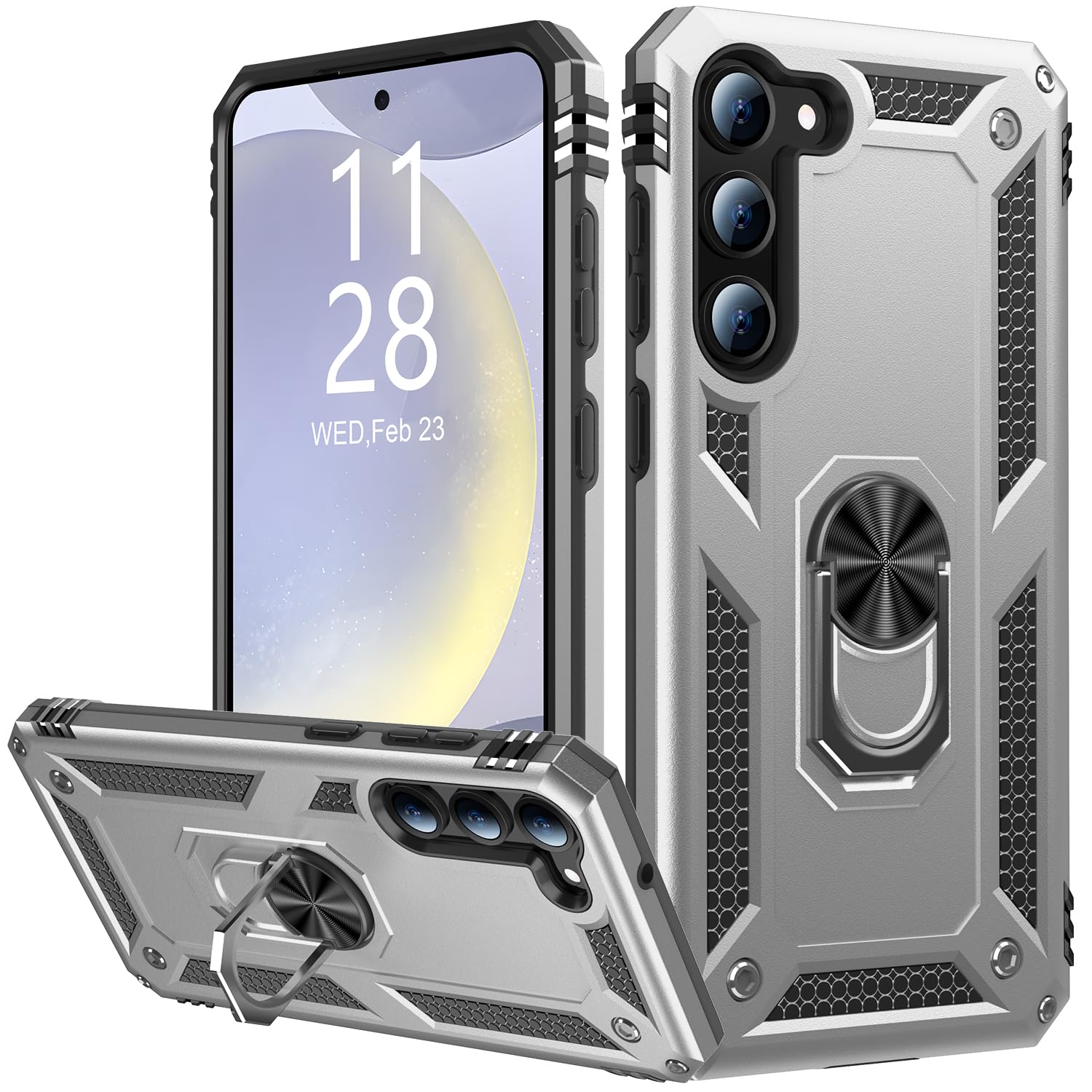 Ikazz For Galaxy S23 Plus Case,Military Grade Shockproof Heavy Duty Protective Phone Cover Pass 16Ft Drop Test With Magnetic Kic