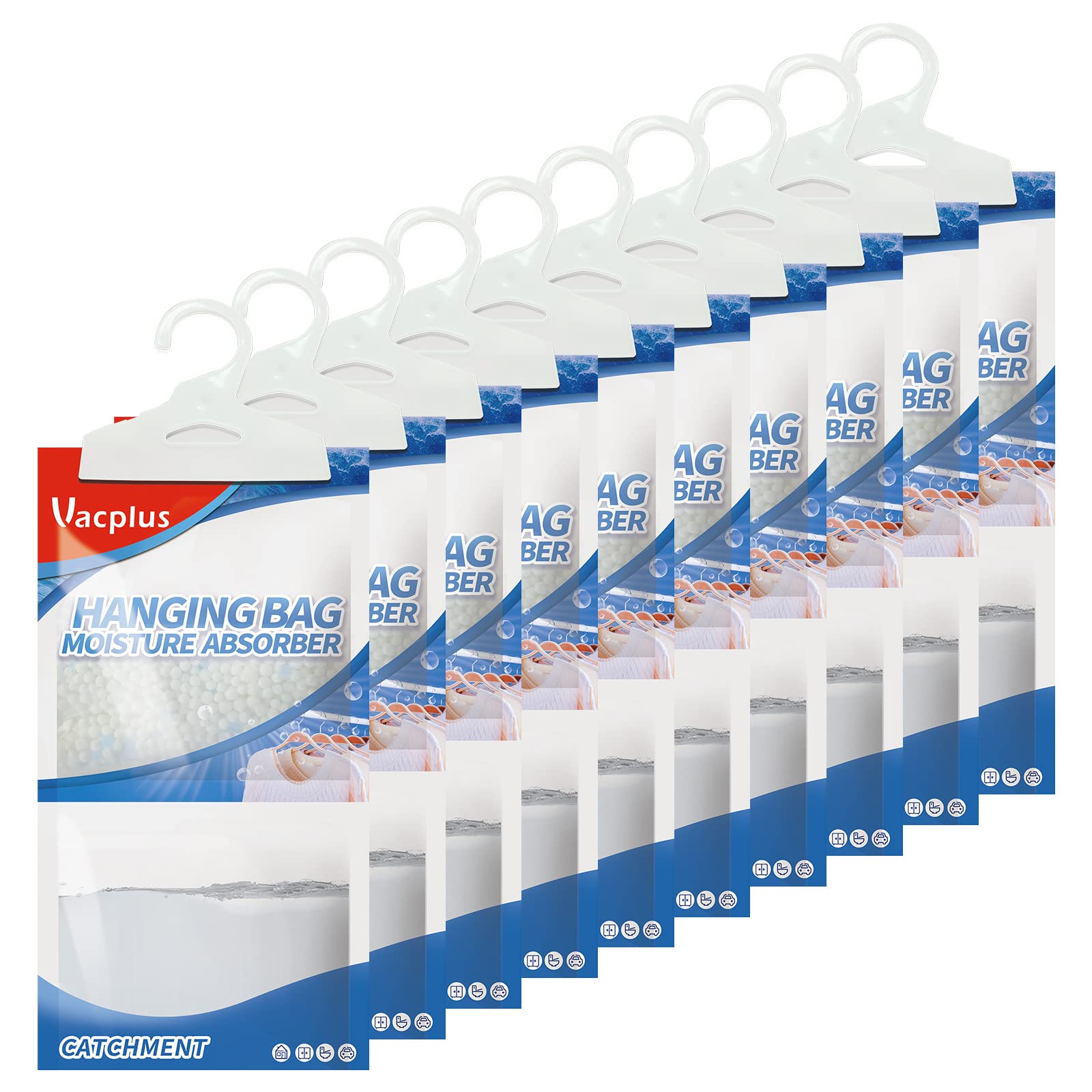 Vacplus Moisture Absorbers, Hanging Bag And Humidity Packs For Effectively Absorbing Excess Moisture, Closet Dehumidifiers & Odo