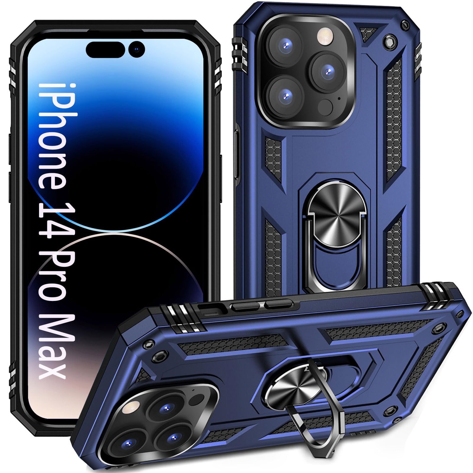 Addit Case For Iphone 14 Pro Max Phone Case Iphone 14 Pro Max Case, With Stand Ring, Support Magnet Car Mount, Military Grade, H