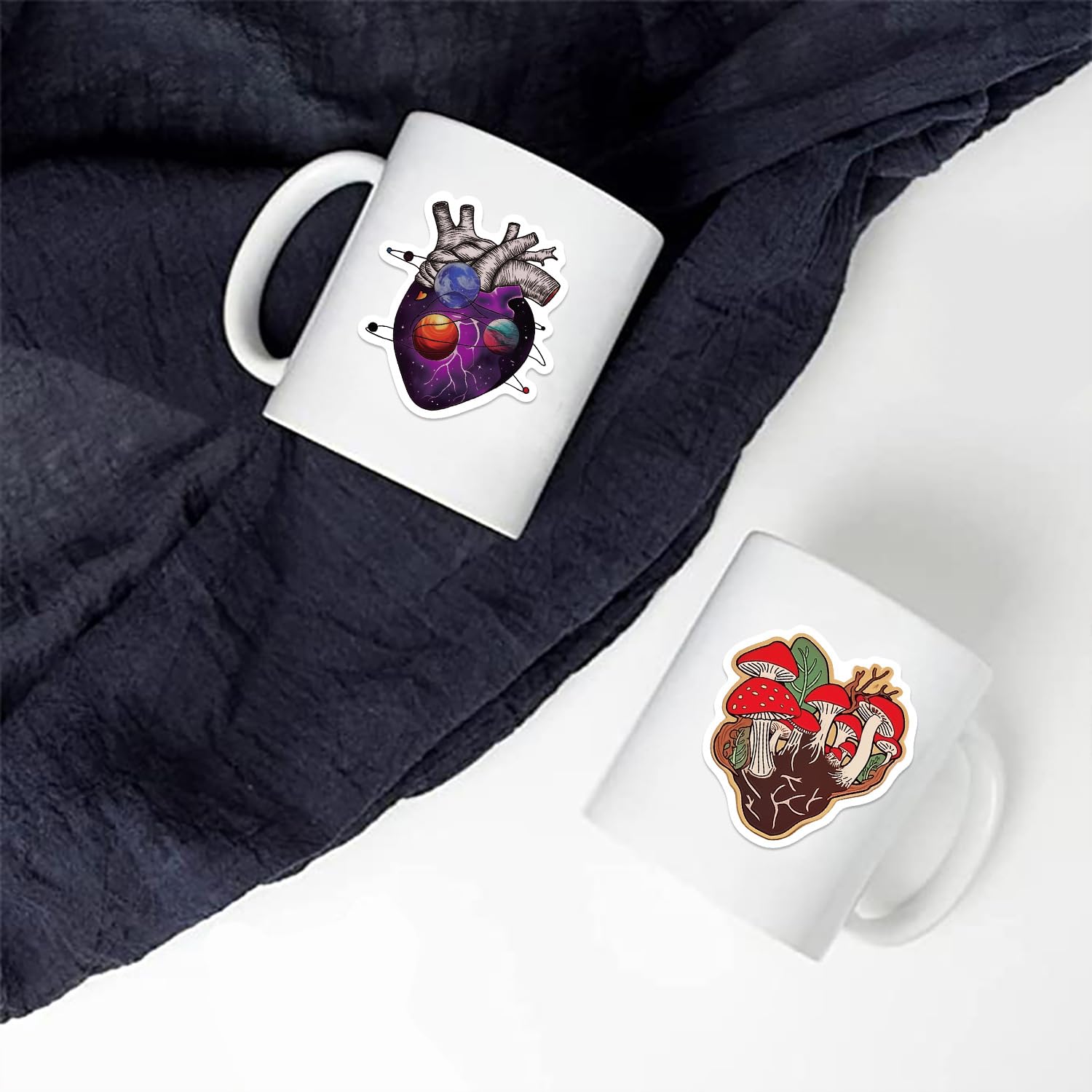 Yoksas 52Pcs Anatomical Heart Artistic Stickers   Waterproof Vinyl Human Organs Anatomy Aesthetic Heart Stickers For Water Bottl