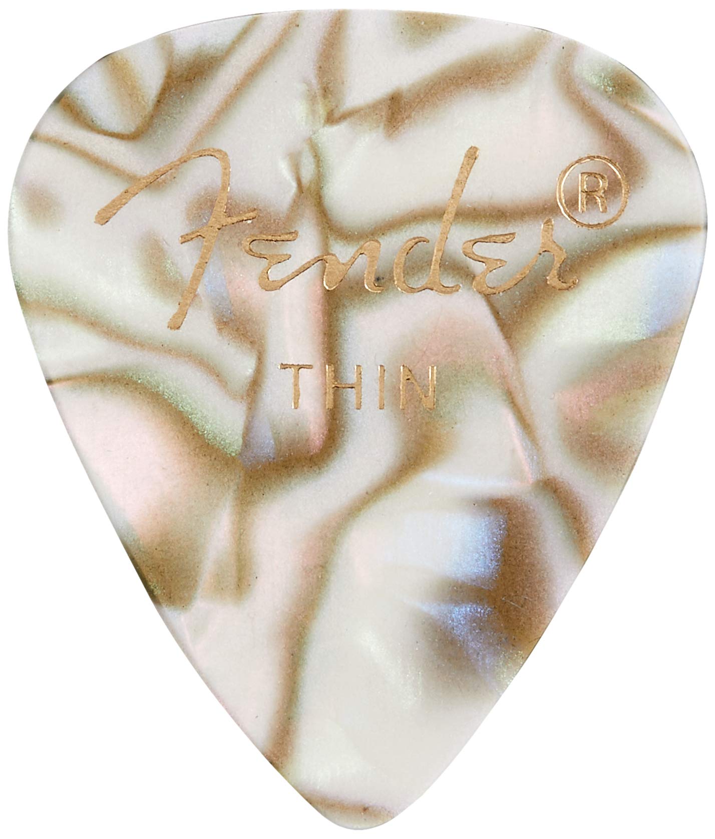 Fender Premium Celluloid Guitar Picks 351 Shape, Abalone, Thin, 144 Pack