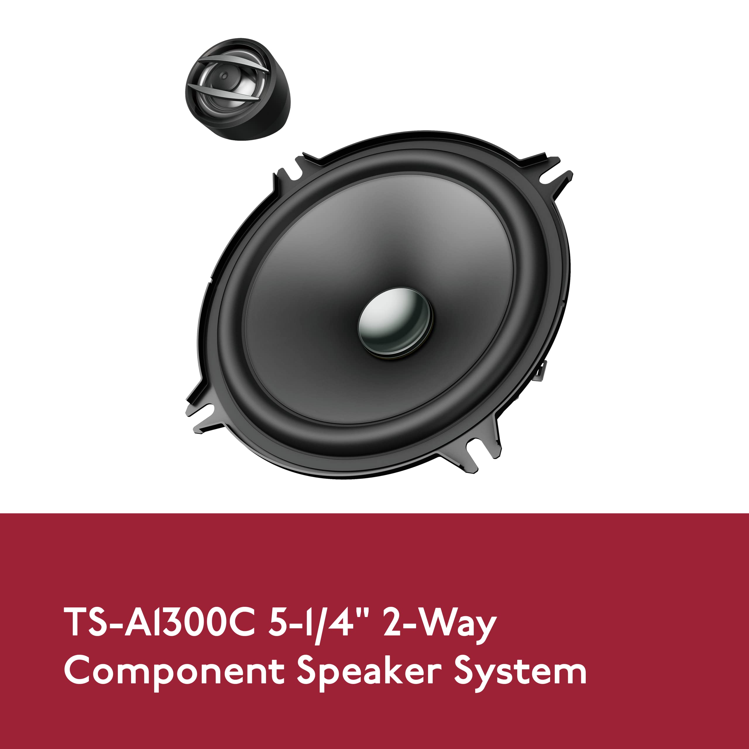 Pioneer Ts-A1300C A Series 5-1/4 300 W Max Power, Carbon/Mica-Reinforced Impp Cone, 20Mm Pi Tweeter - Component Speakers (Pair)
