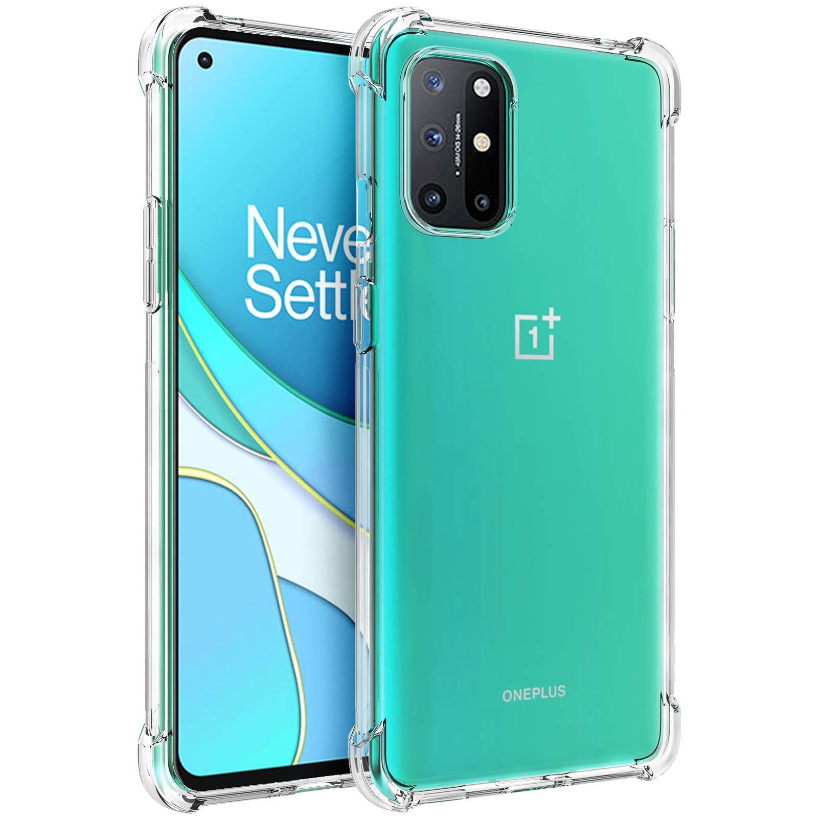 Osophter for Oneplus 8T & 9R Case - Clear Transparent Reinforced Corners TPU Shock-Absorption Flexible Phone Cover