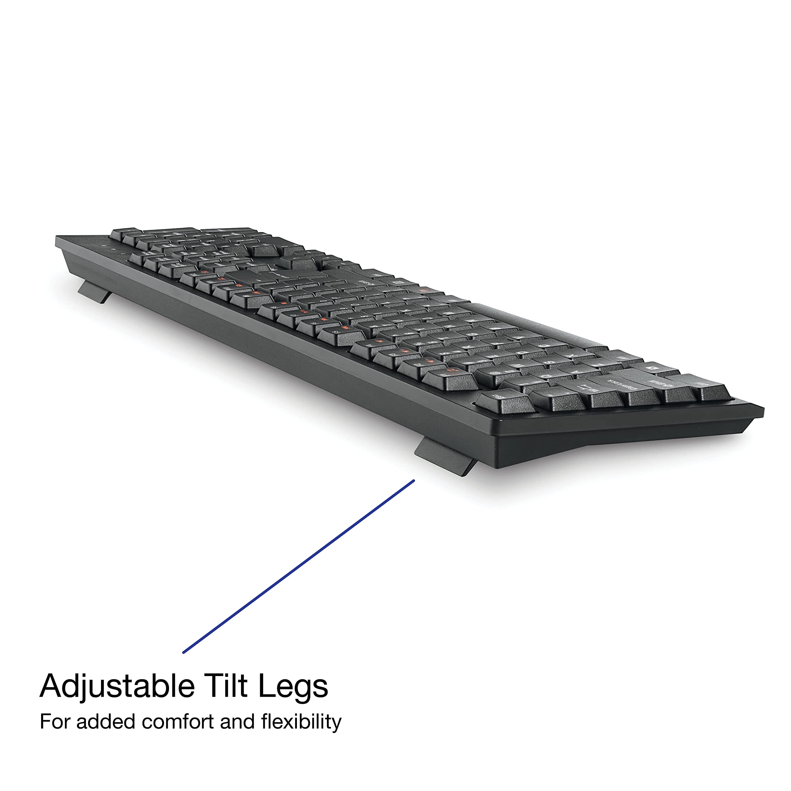 Verbatim Slimline Wireless Keyboard And Mouse Combo 2.4Ghz Usb Plug-And-Play Numeric Keypad Adjustable Tilt Legs Optical Wireles