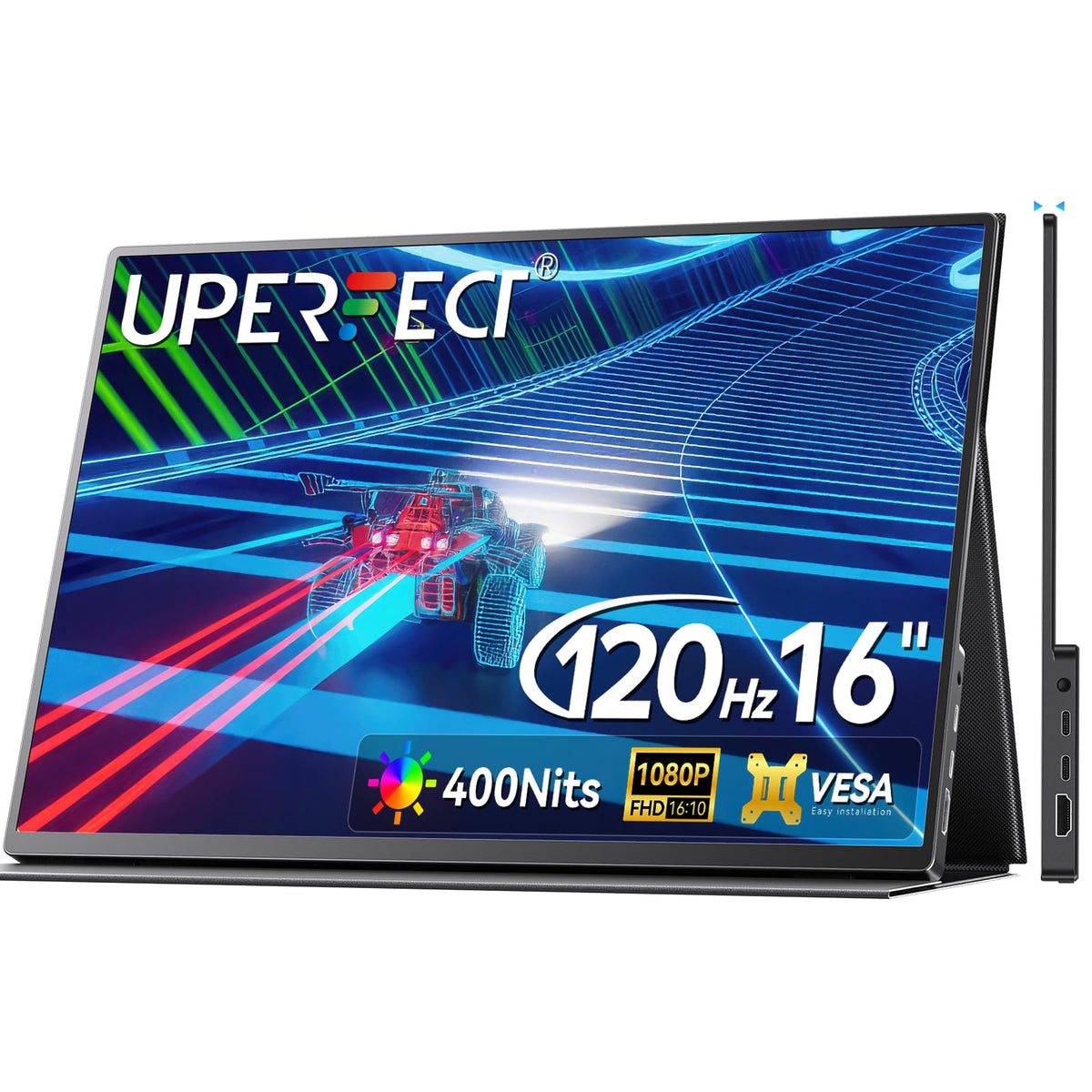 Uperfect 16    Portable Gaming Monitor | 120Hz, Hdr | 400Nits |1080P Ips | Ultra Slim & Lightweight | Aluminum Alloy | Smart Cov