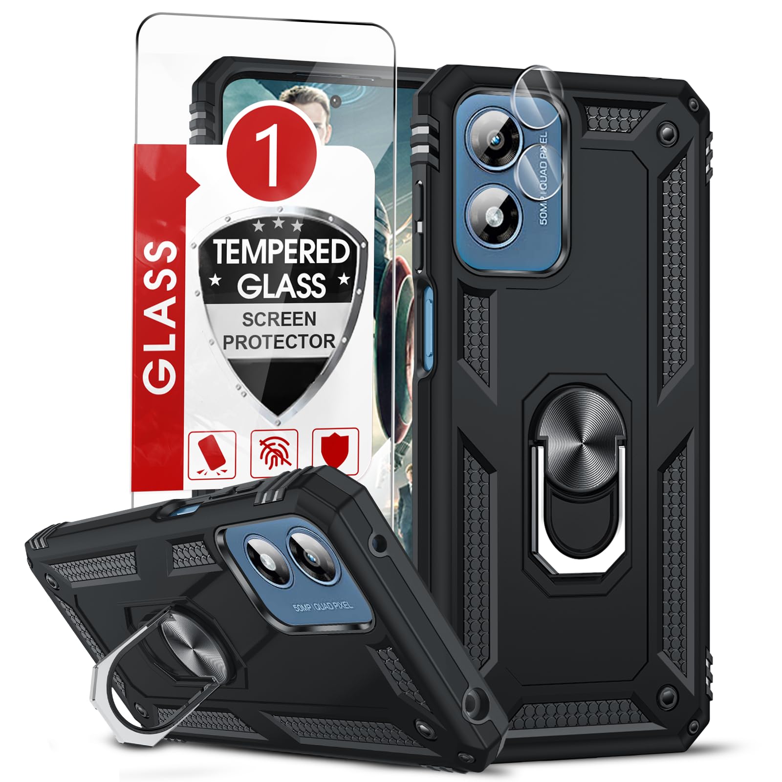 Leyi For Moto G Play 2024 Case: Motorola G Play 2024 Case With Screen Protector And Camera Lens Protector, Military Grade Phone