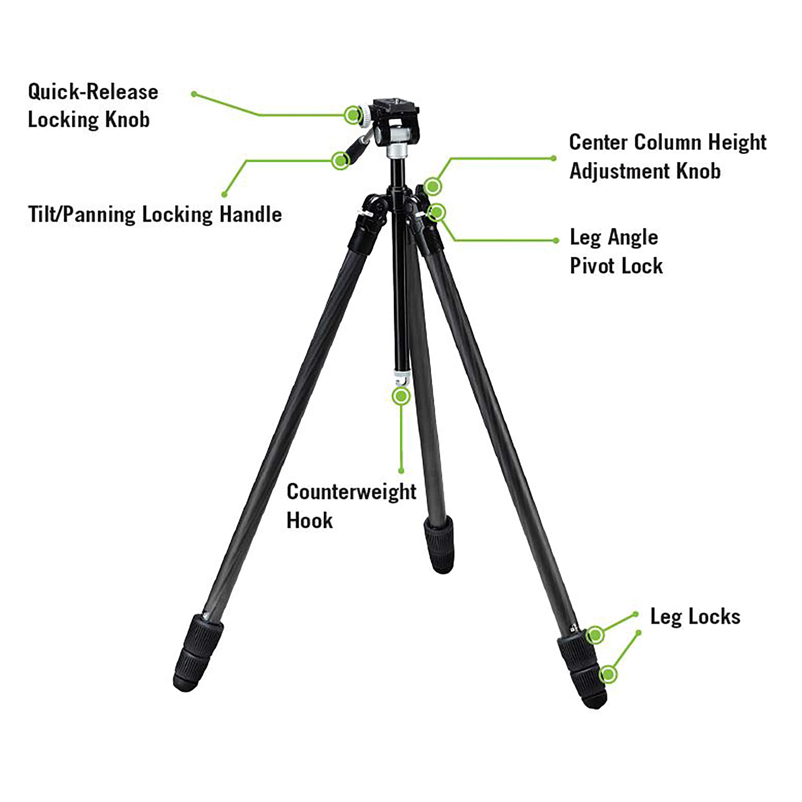 Vortex Optics Ridgeview Carbon Tripod Kit Black