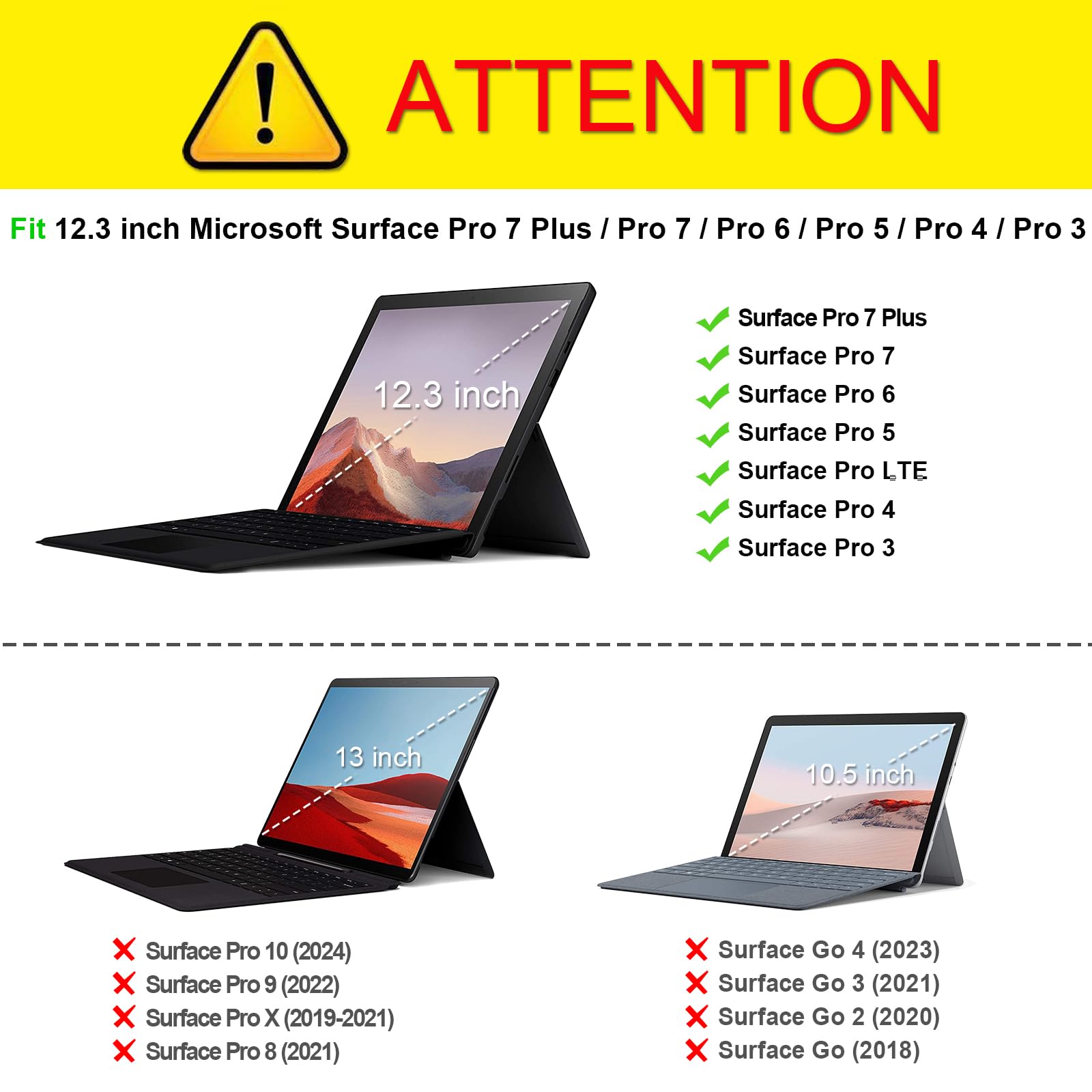 Fintie Case For 12.3 Inch Microsoft Surface Pro 7 Plus, Surface Pro 7, Surface Pro 6, Pro 5, Pro 4, Pro 3 - Portfolio Business C