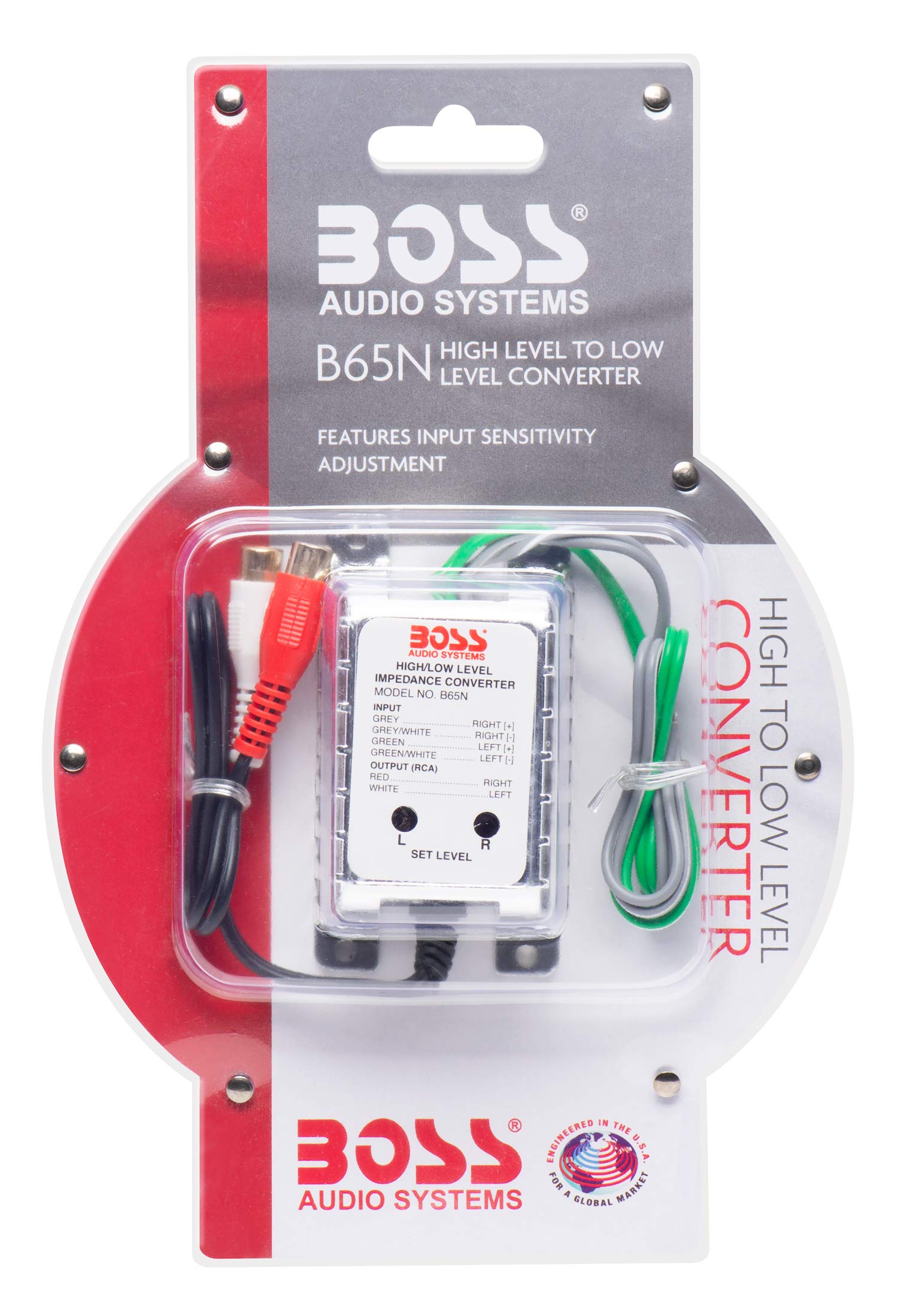BOSS Audio Systems B65N High Level to RCA Converter Noise Filter Metal Silver