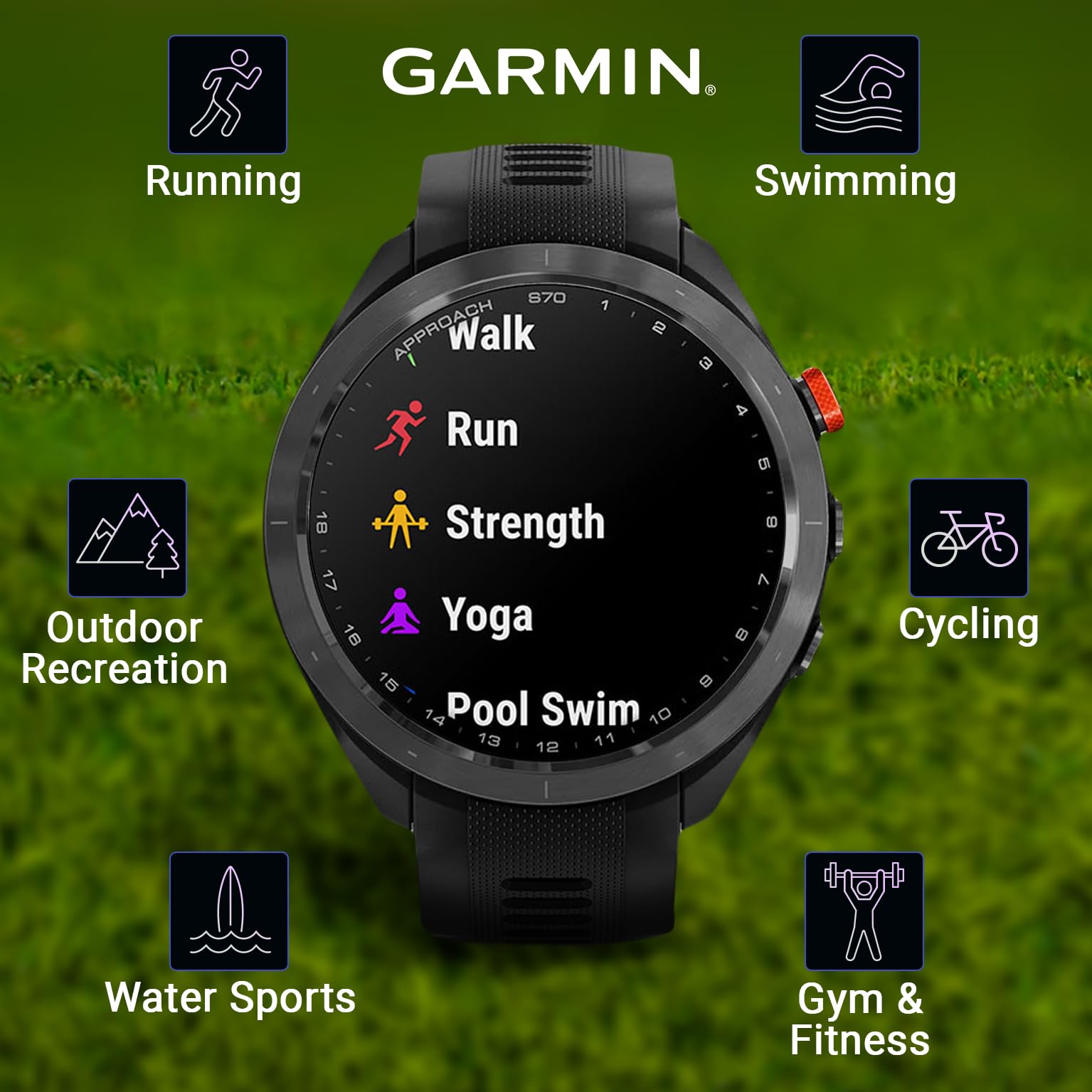Wearable4U - Garmin Approach S70: Ceramic 47 Mm Golf Smartwatch|1.4 Amoled Display Up To 16 Days Battery Life, Multisport Gps Pr
