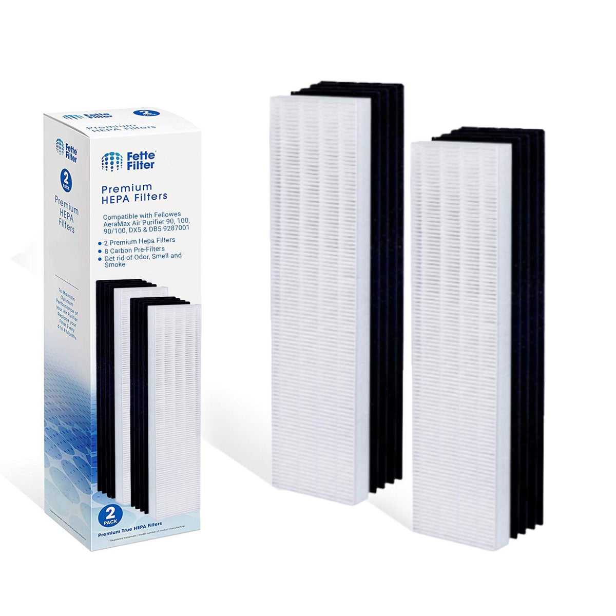 Fette Filter   Premium True Hepa H13 Replacement Filters Compatible With Fellows Aeramax 90/100 Dx5 & Db5 Part # 40101701 928700