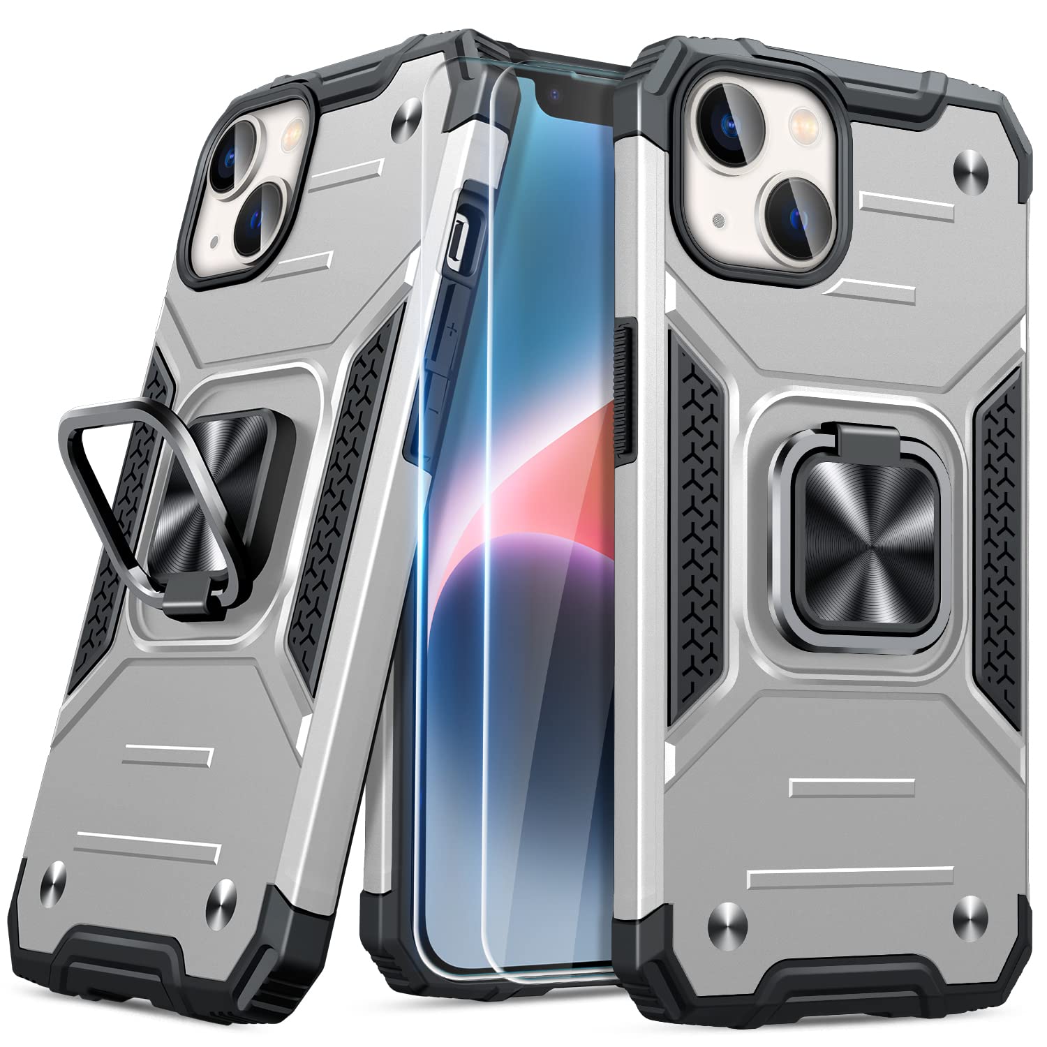 Jame For Iphone 14 Case With Screen Protector [2 Pcs], Shockproof Bumper Case For Iphone 14 Case For Women & Men, Heavy Duty Pro