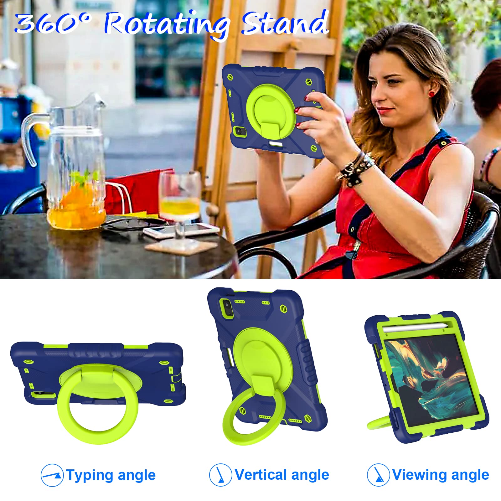 New Ipad Mini 6 Case Kids 2021,Ipad Mini 6Th Generation Case For Kids Built In Pencil Holder,Heavy Duty Shock Resistant Rugged W