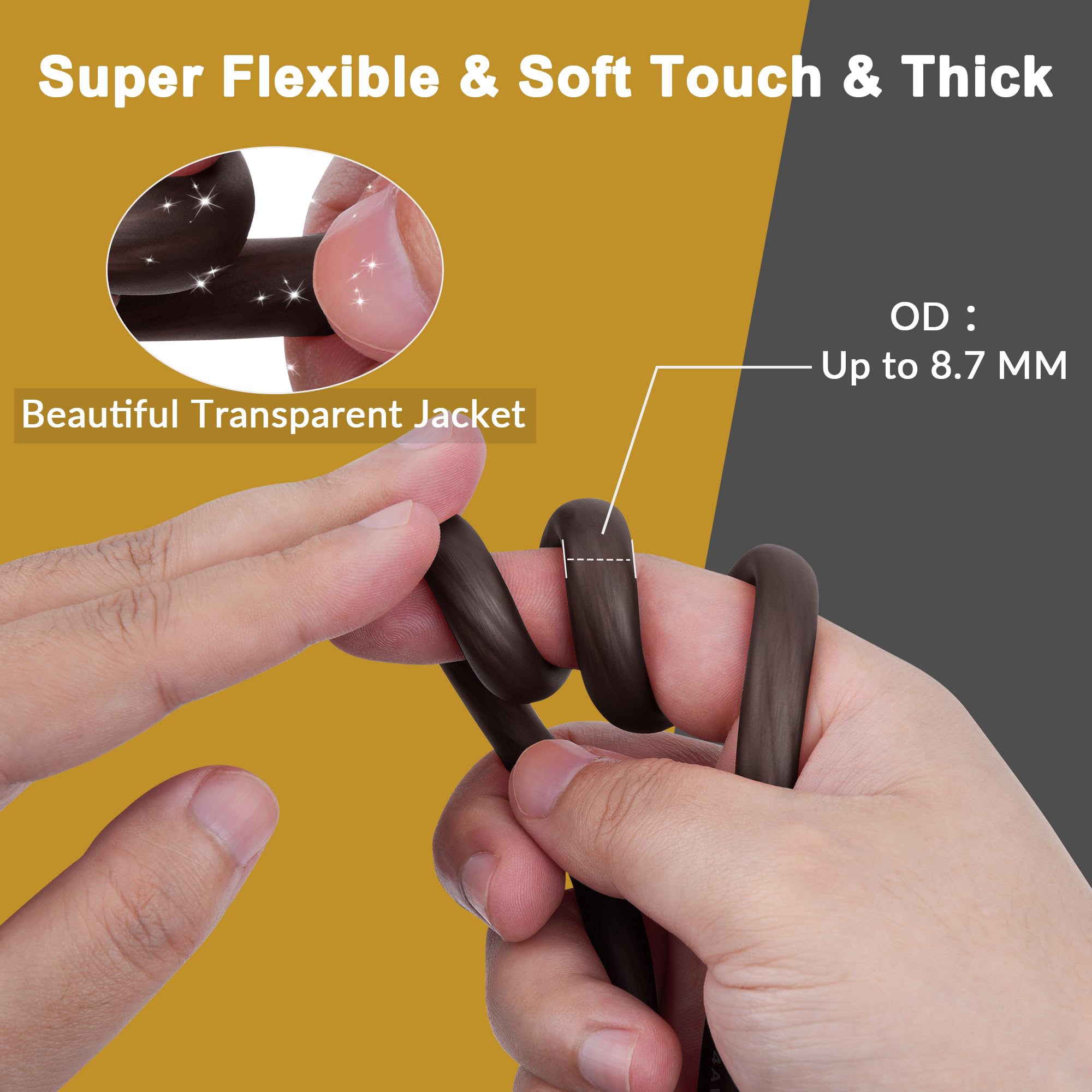 Hifind 4 Gauge 4 Awg 25 Ft Black Power/Ground Wire Cable, True Spec Transparent Flexible Soft Touch Welding Battery Cable For Ca