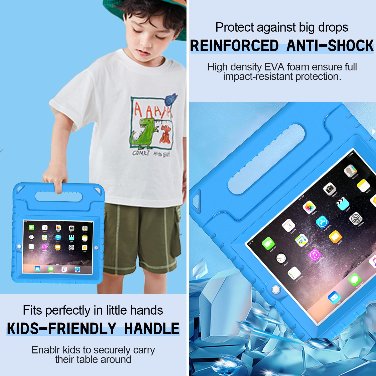 Avawo Kids Case For Ipad 2 3 4 (Old Model) 9.7 Inch   Light Weight Shock Proof Convertible Handle Stand Kids Friendly For Ipad 2