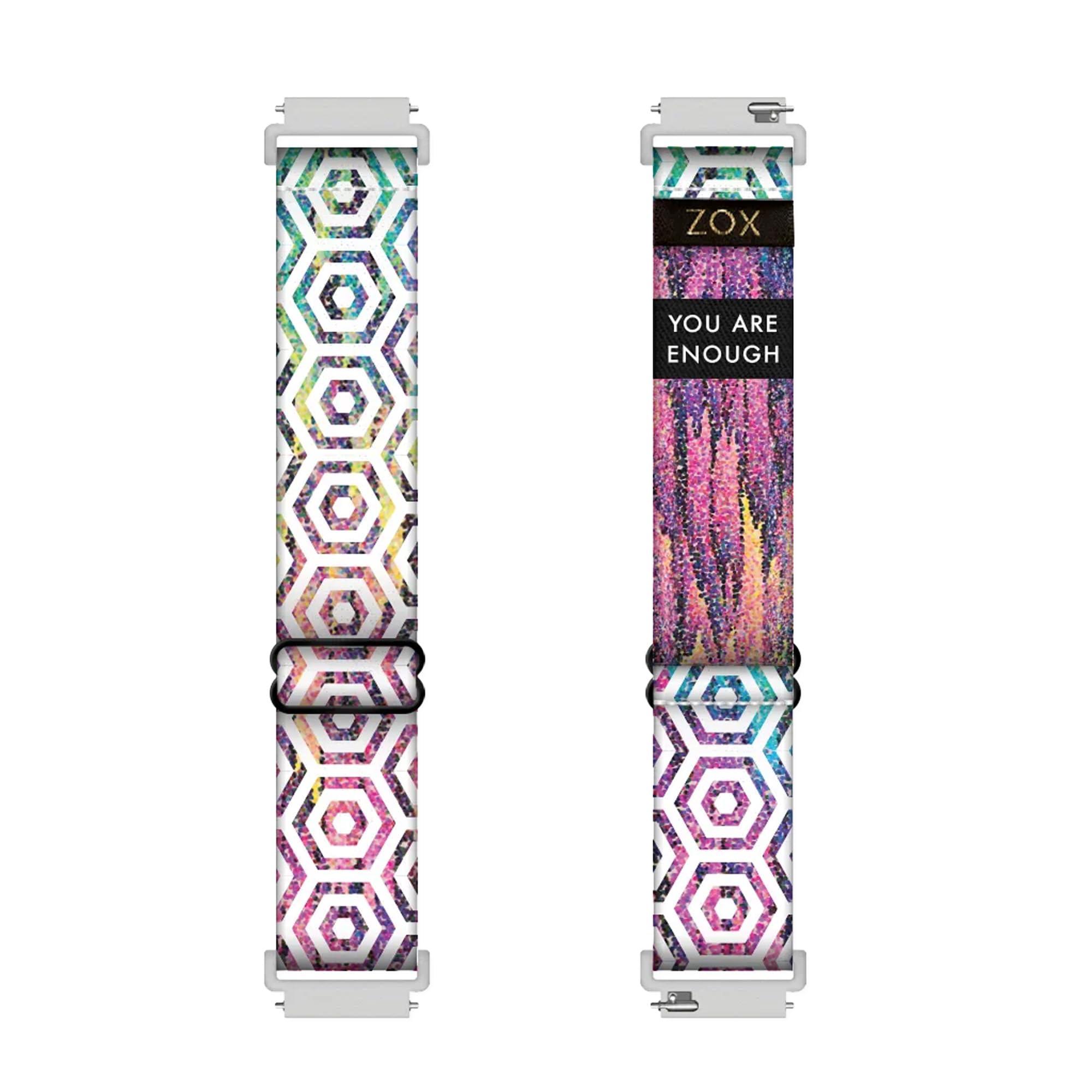 Zox Android Smart Watch Band - You Are Enough | Soft, Adjustable Elastic Band With Motivational Affirmations And Beautiful Artwo