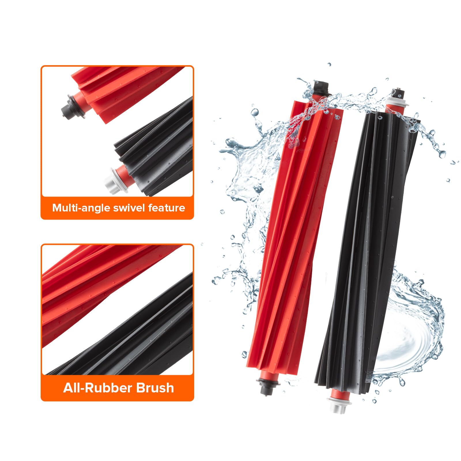 Roborock Dual Main Brush Replacement For S8 Maxv Ultra, S8 Max Ultra, Robot Vacuum Cleaner, Two Roller Brushes Included, Roller