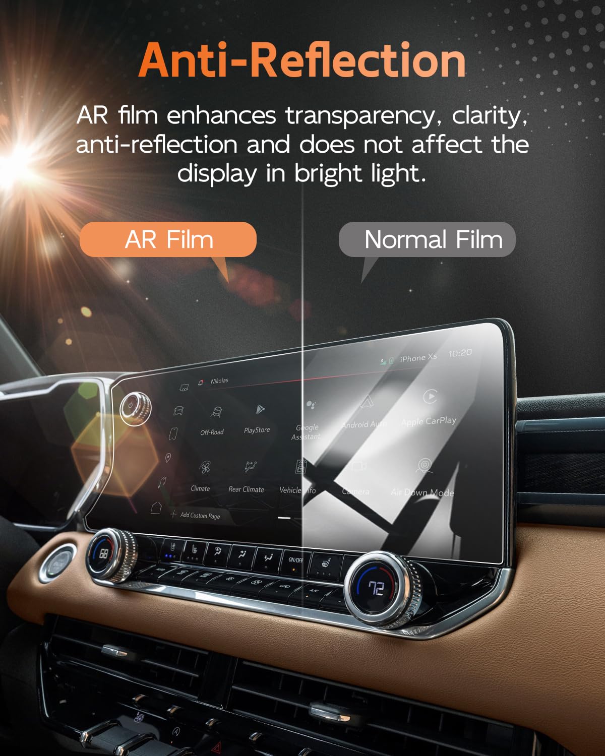 Cdefg (4Pcs 2024 Canyon Anti Reflection Screen Protector, 11.3'' Touchscreen & 11'' Digital Gauge Cluster For 2024 Gmc Canyon Ac