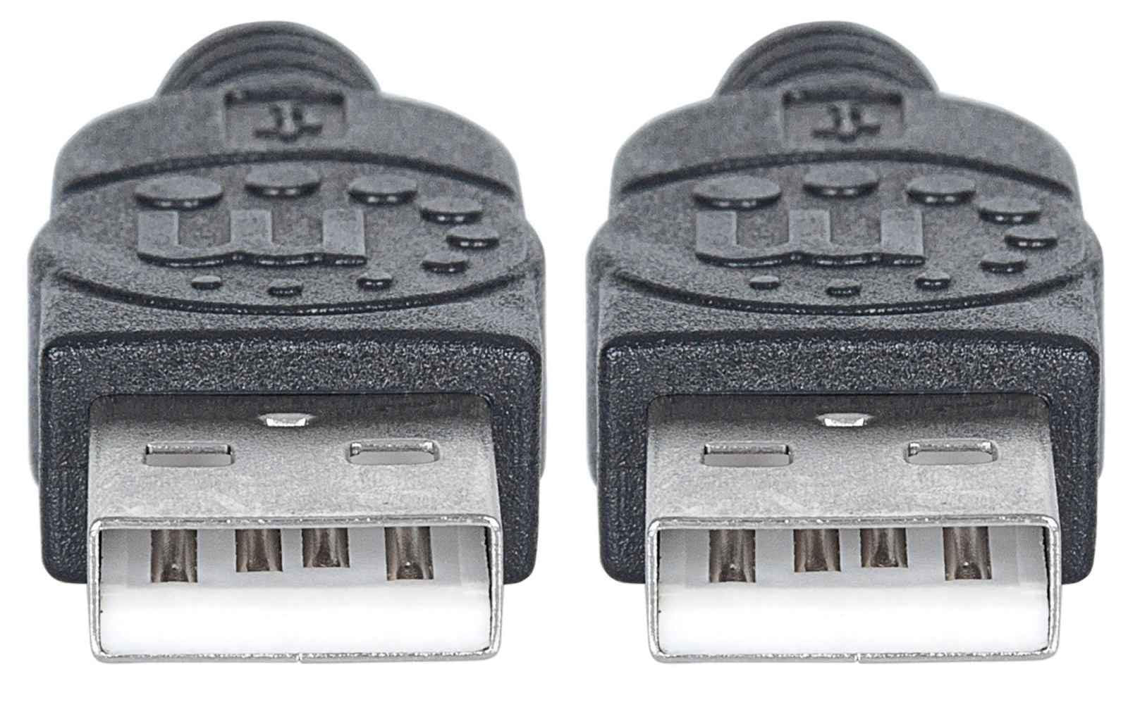 Manhattan 353885 Hi Speed Usb A Device Cable, Usb 2.0, Type A Male To Type A Male, 480 Mbps, 0.5 M (1.5 Ft.), Black