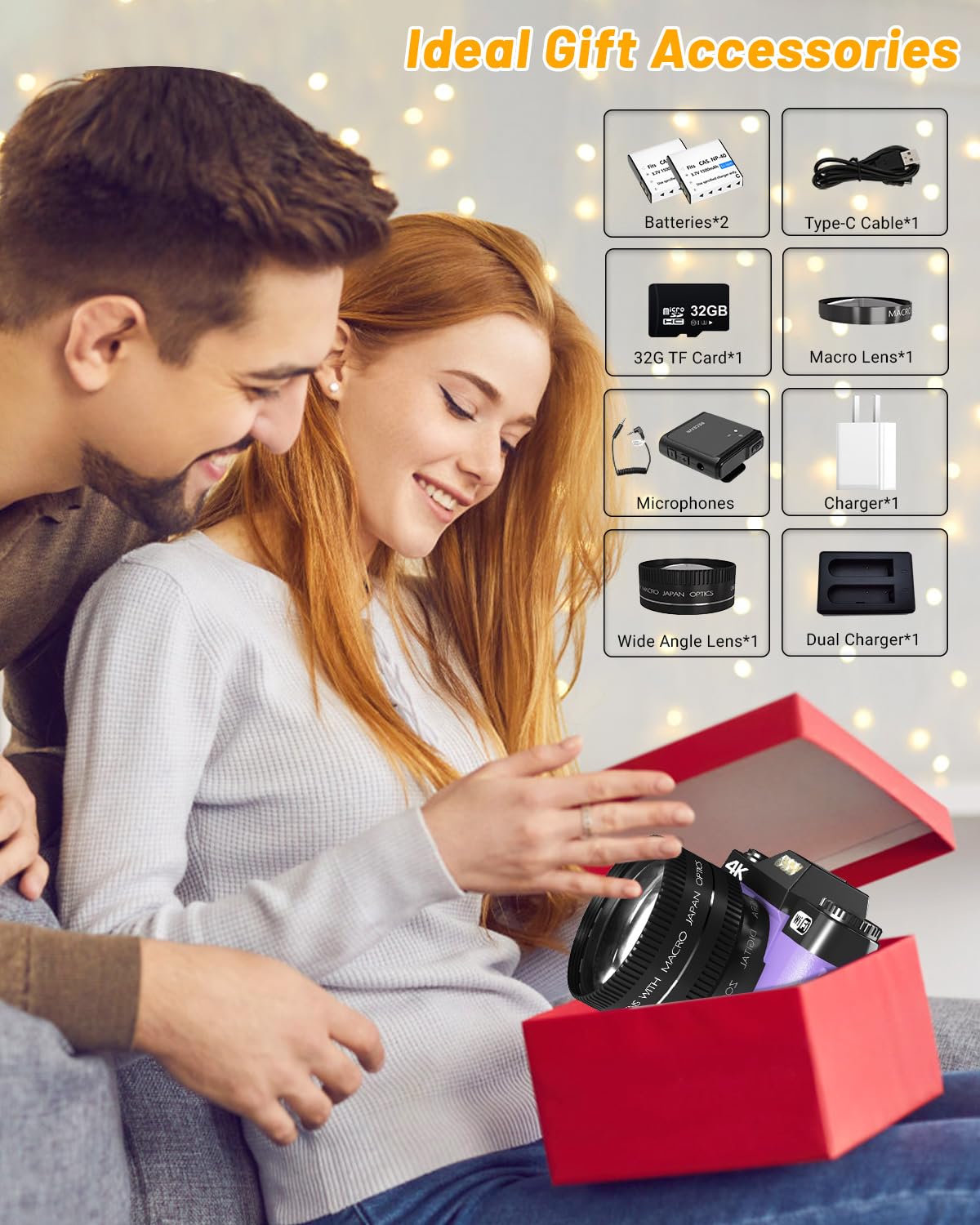 2024 Upgrade Vjianger Digital Camera For Photography 4K 56Mp Vlogging Camera For Youtube With Wifi, 180� Flip Screen, 16X Digital Zoom, 52Mm Lens, 2 Batteries, 32Gb Micro Sd Card(Purple)