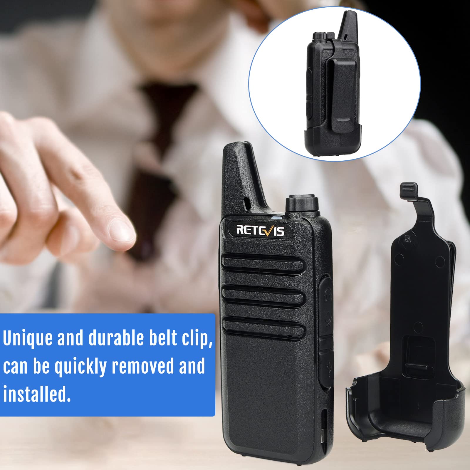 Retevis Rt22 Walkie Talkies For Adults, Two Way Radios Long Range Rechargeable, Vox Handsfree, Mini Compact Walkie Talkie With Type C Charger, For School Church Restaurant (6 Pack)