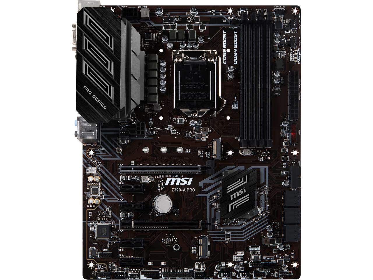 Msi Z390 A Pro Lga1151 (Intel 8Th And 9Th Gen) M.2 Usb 3.1 Gen 2 Ddr4 Hdmi Dp Cfx Dual Gigabit Lan Atx Z390 Gaming Motherboard